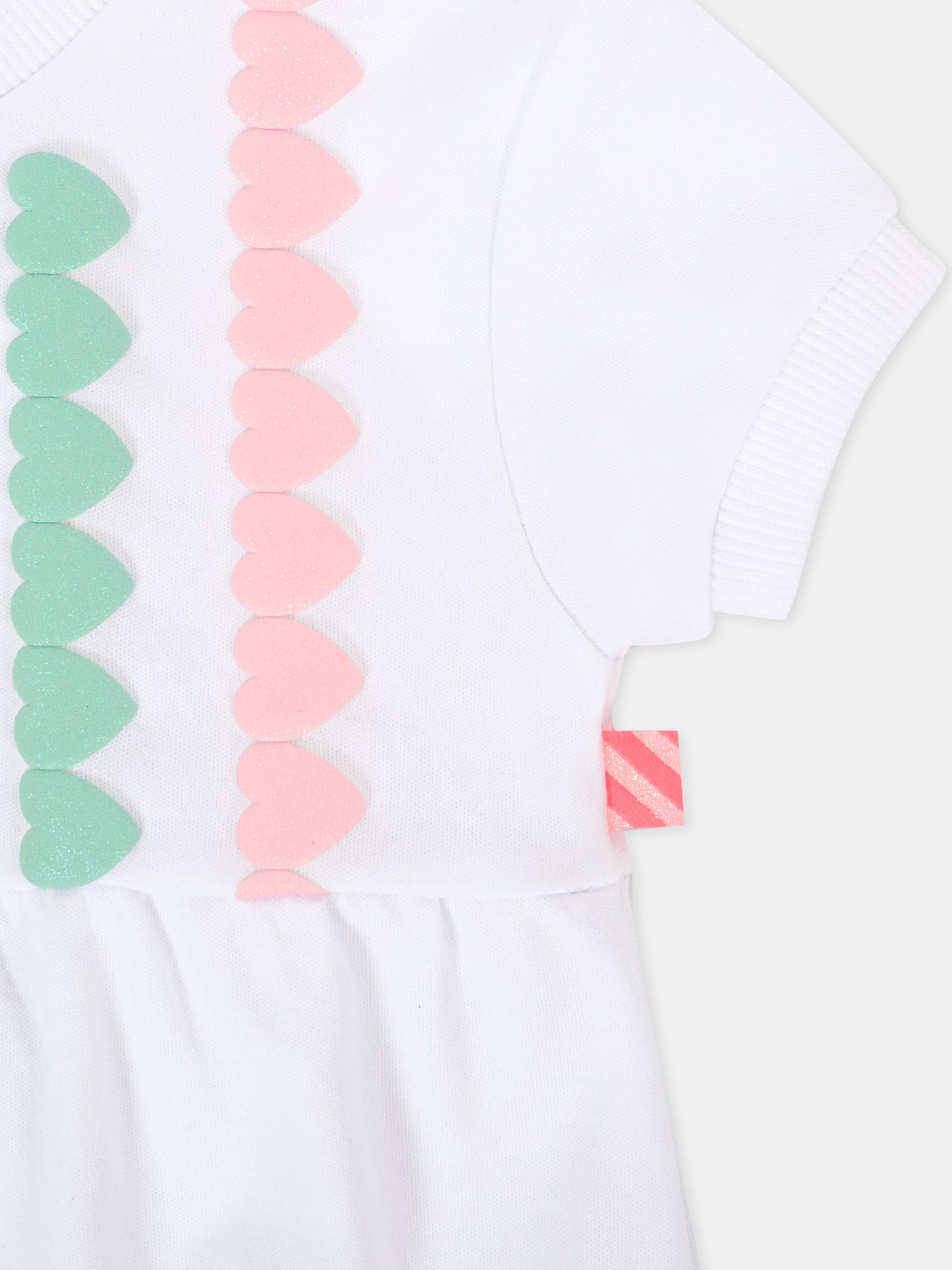 Pagliaccetto bianco per neonata con cuori,Billieblush,U21003 10P