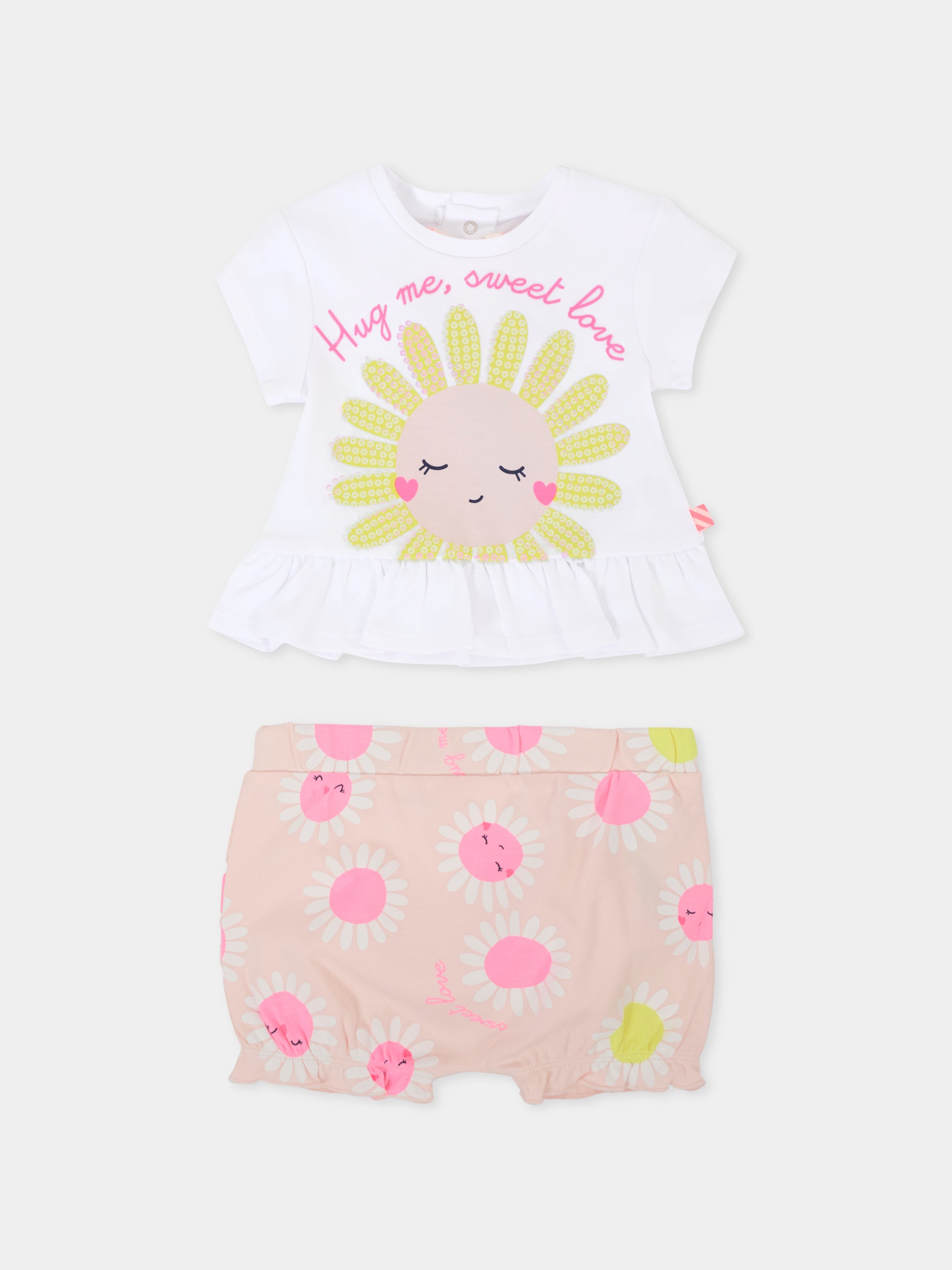 Completo bianco per neonata con margherita,Billieblush,U21081 N34