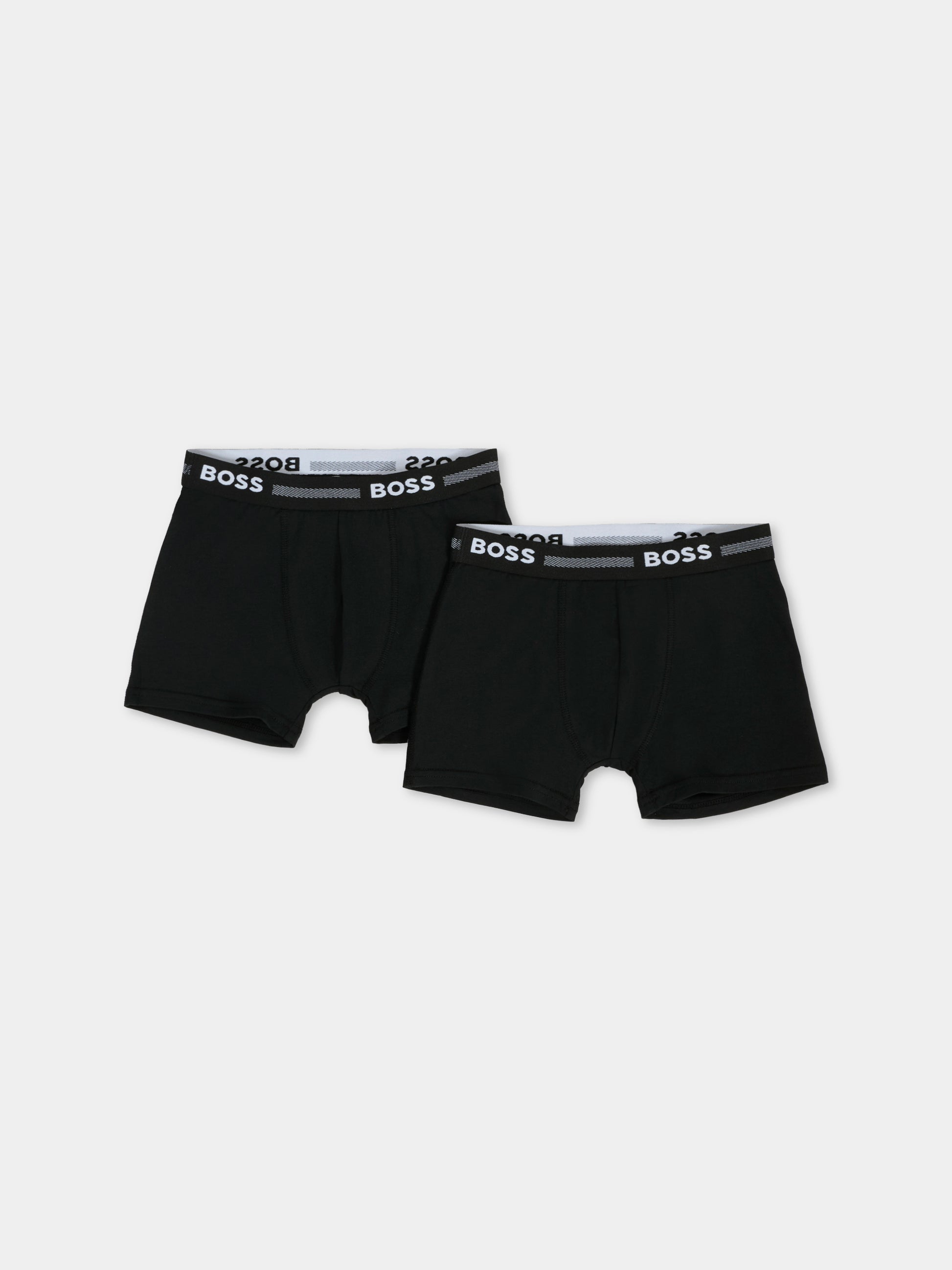 Set boxer nero per bambino con logo,Boss,J51747 09B