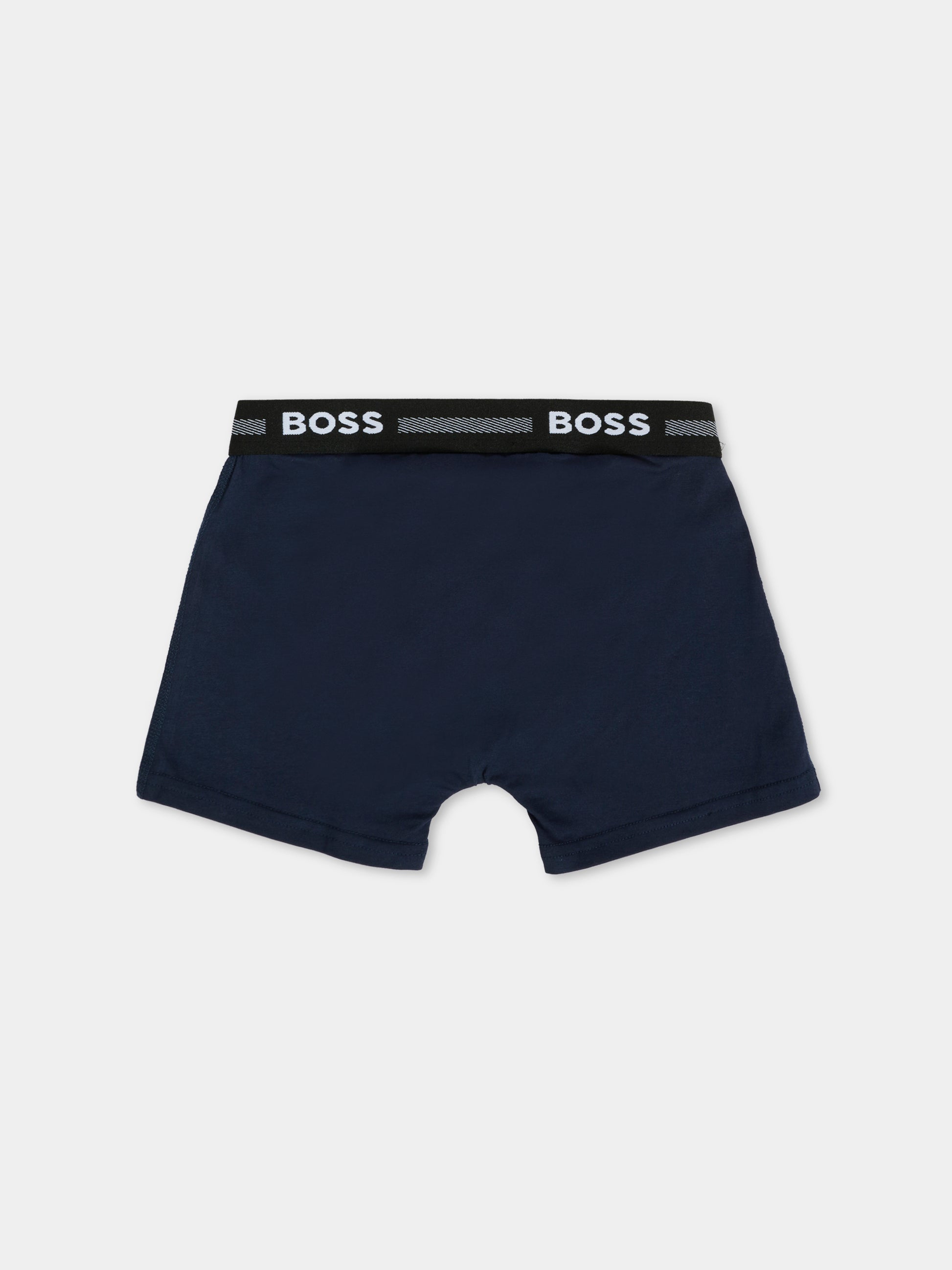 Set boxer blu per bambino con logo,Boss,J51747 849