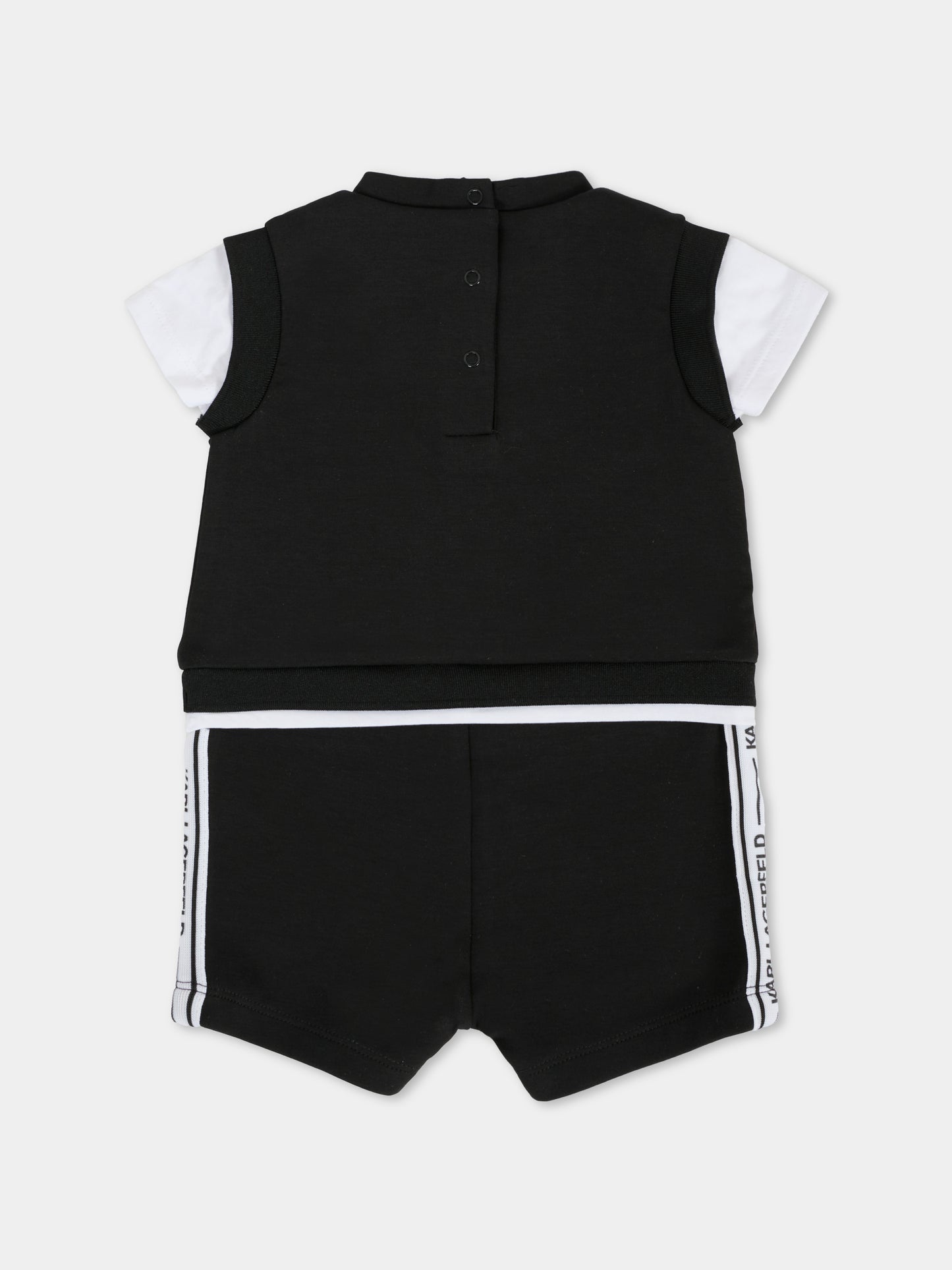 Pagliaccetto nero per neonato con logo,Karl Lagerfeld Kids,Z30500 09B