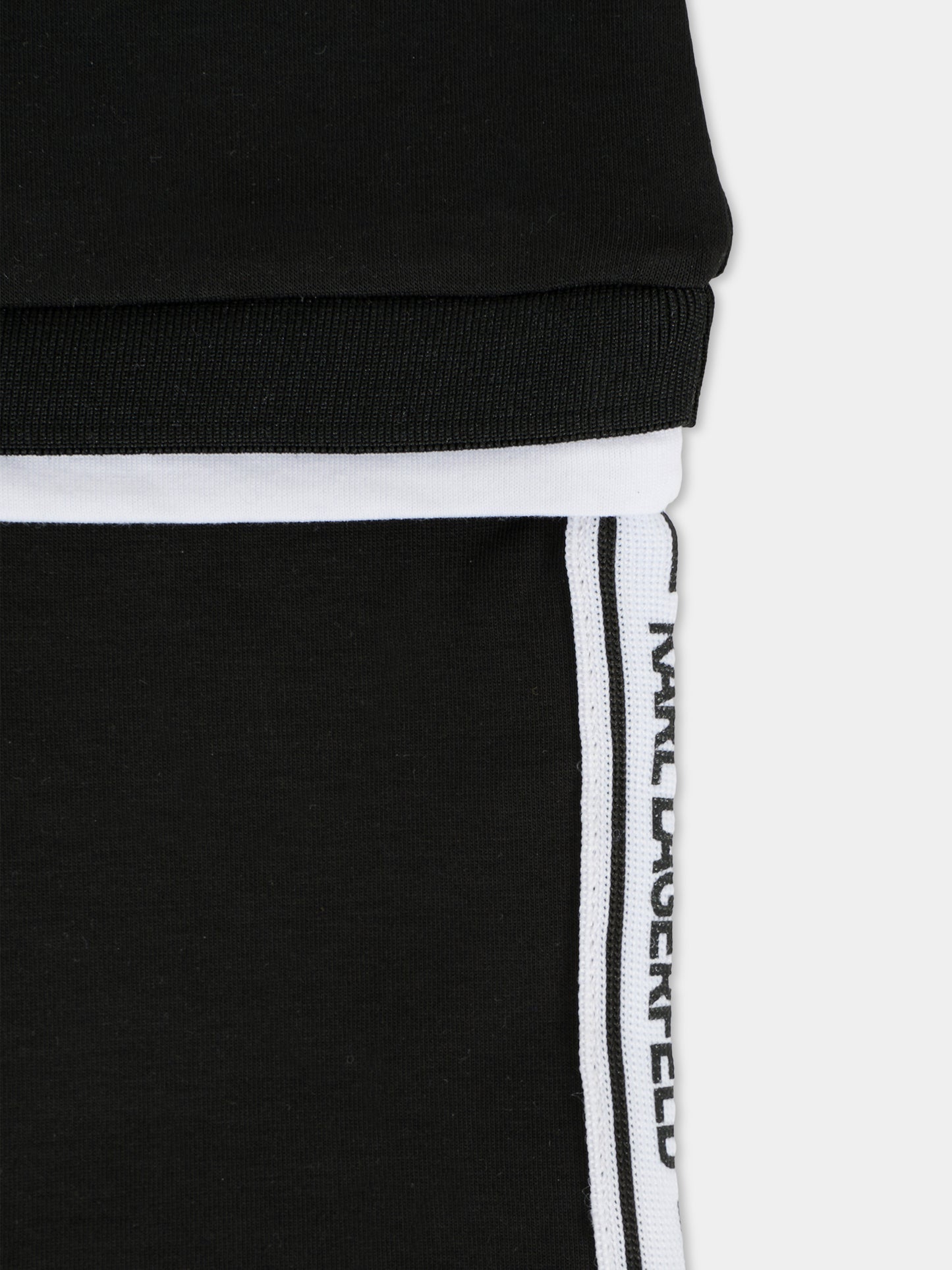 Pagliaccetto nero per neonato con logo,Karl Lagerfeld Kids,Z30500 09B