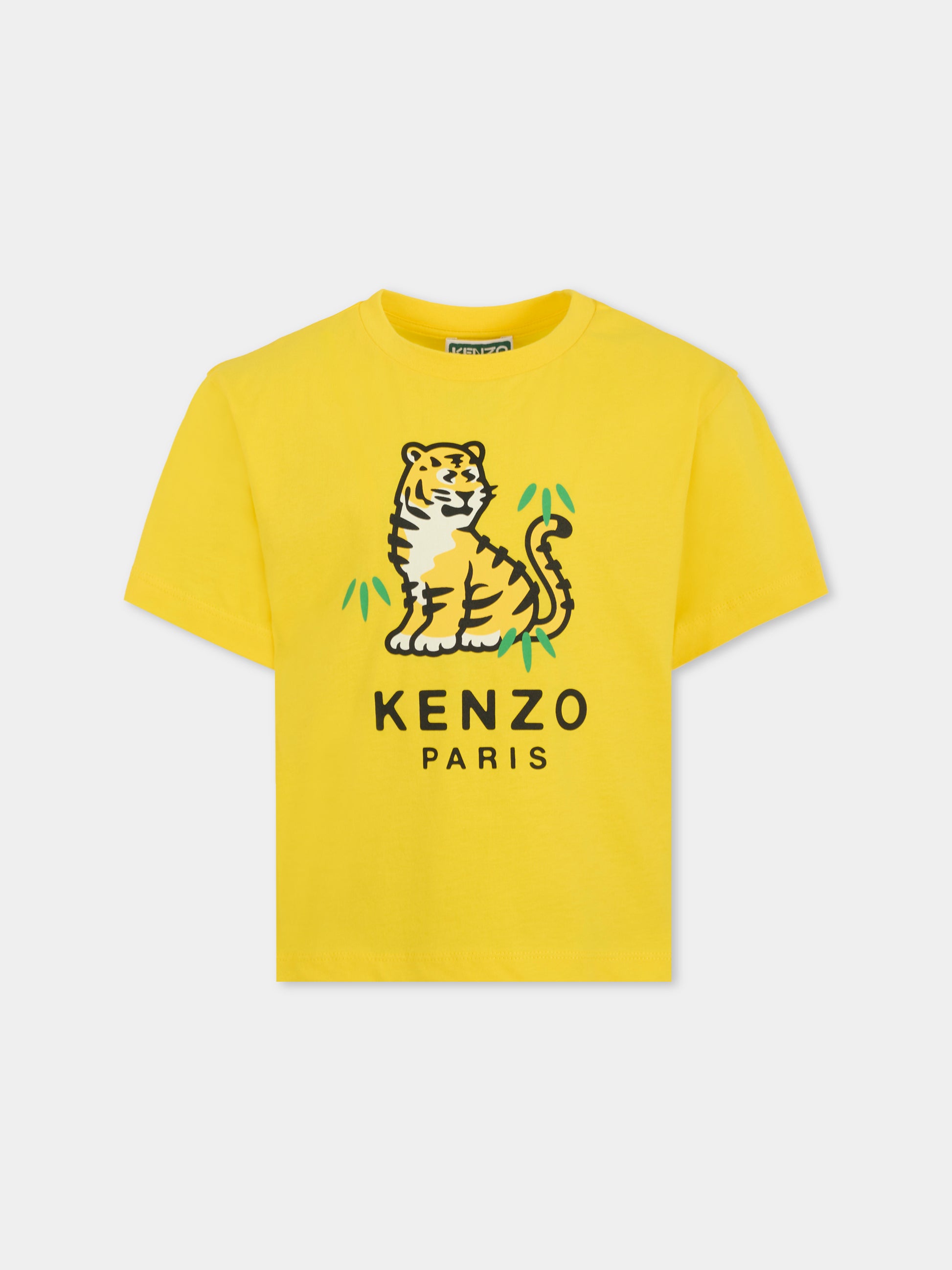 T-shirt gialla per bambino con Kotora,Kenzo Kids,K61052 525