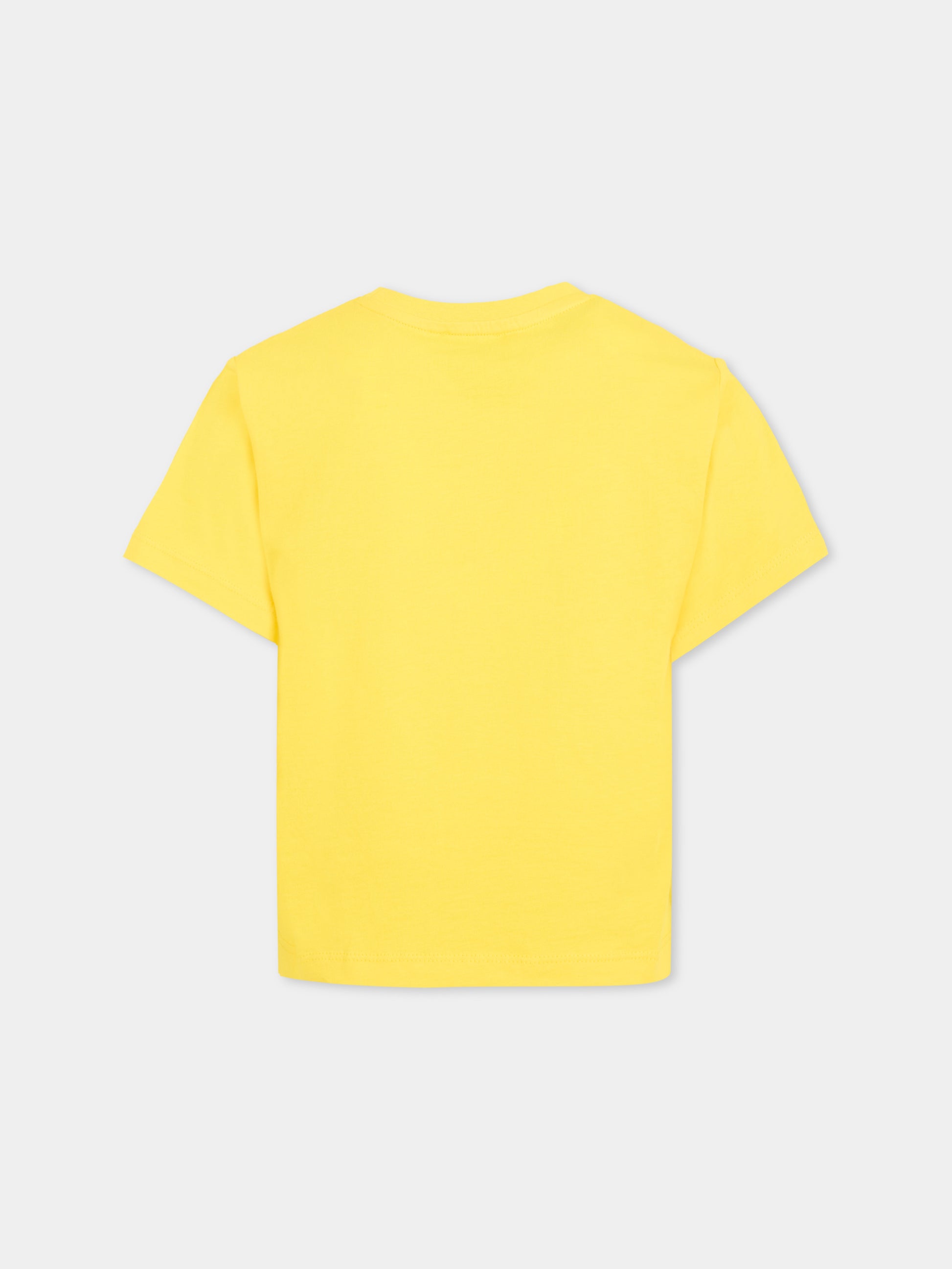 T-shirt gialla per bambina con girasole,Kenzo Kids,K61075 525