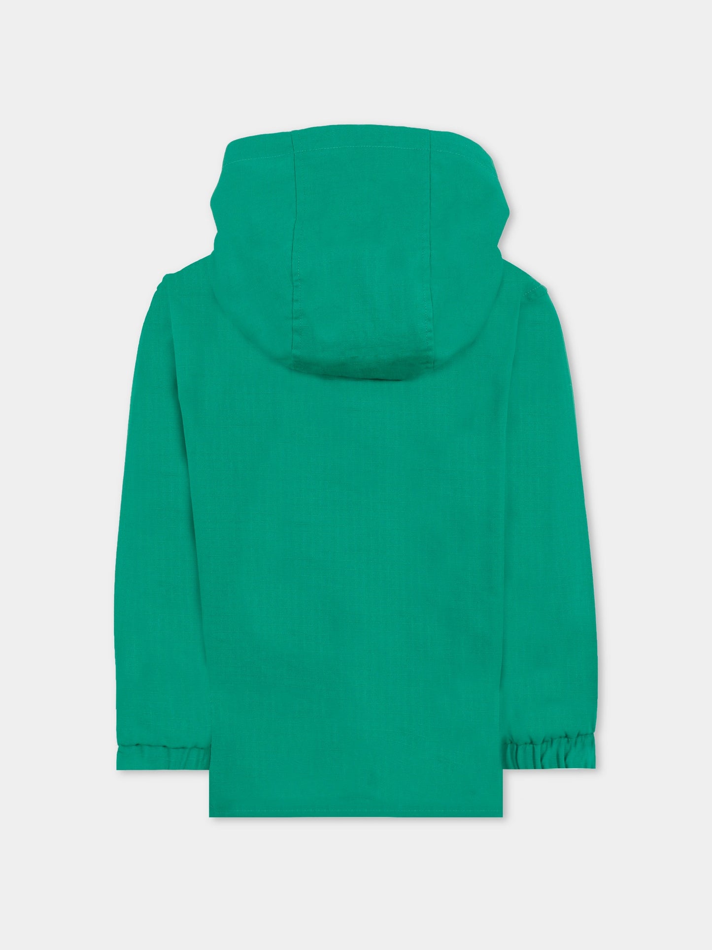 Giacca a vento verde per bambino con logo ricamato,Kenzo Kids,K61154 674