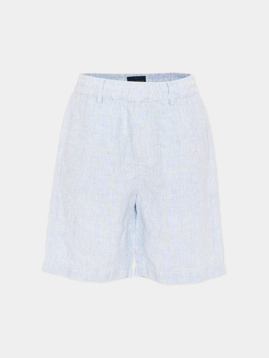 Shorts azzurri per bambino a righe,Paul & Shark Junior,WUQ000 LUE03 80213