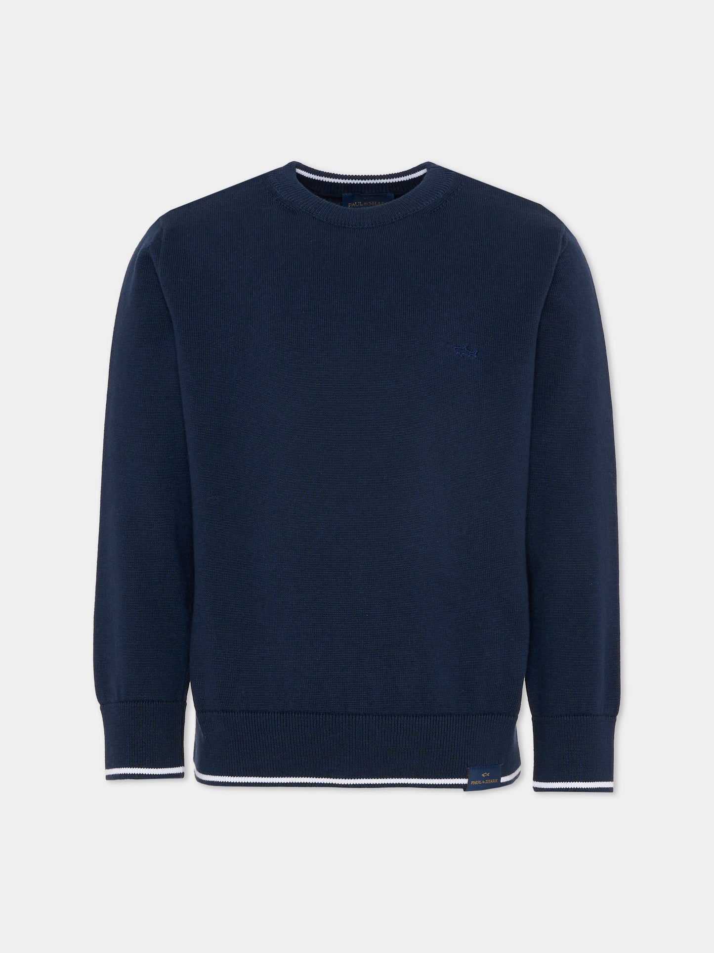 Maglione blu per bambino con ricamo,Paul & Shark Junior,WUW004 LHE85 42370