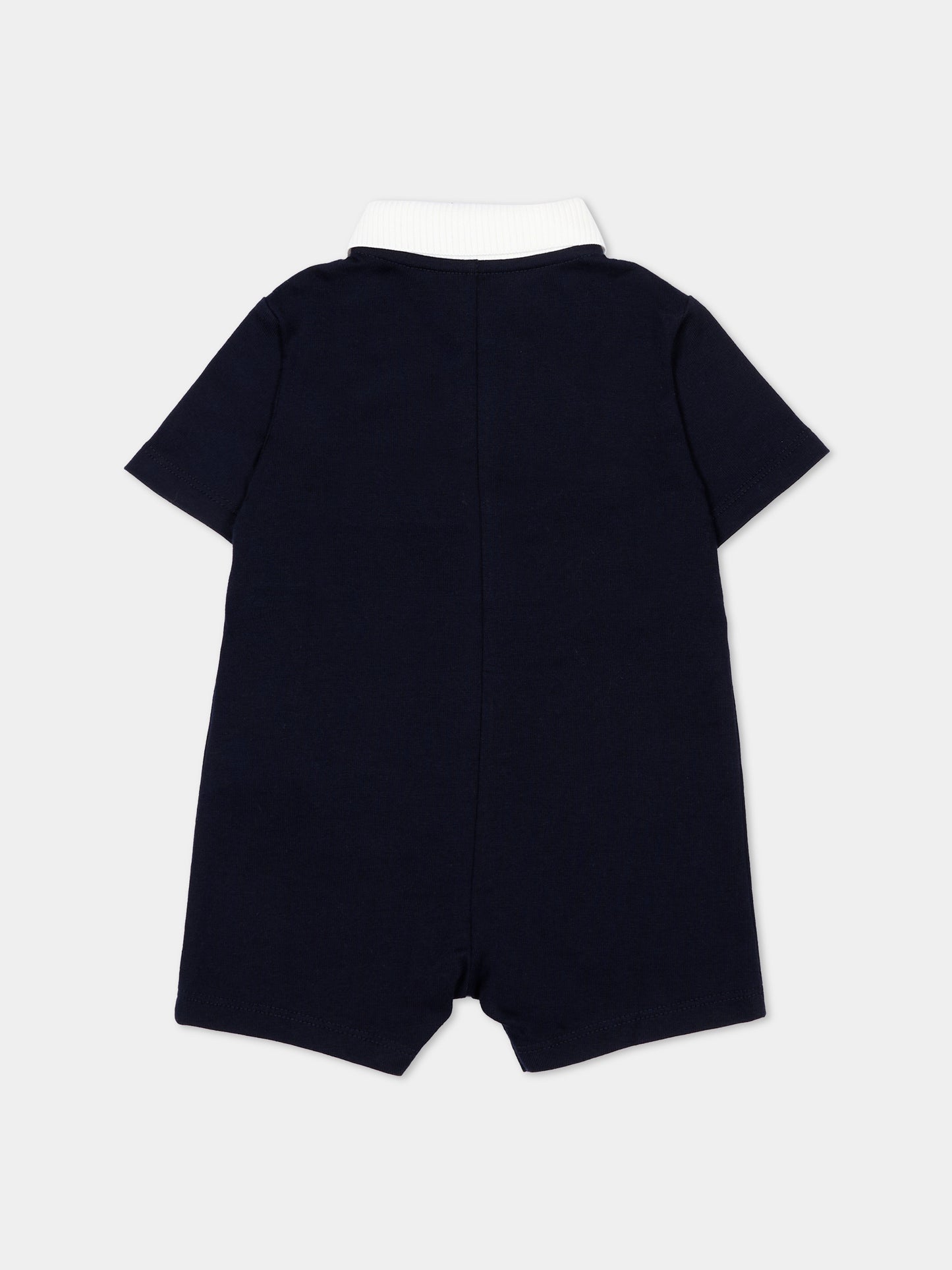 Pagliaccetto blu per neonato con Web,Gucci Kids,849667 XJHNR 4780