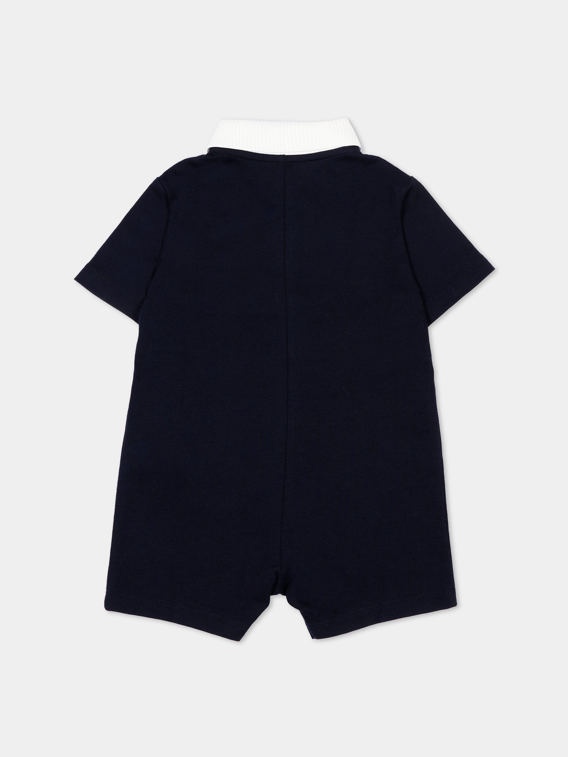 Pagliaccetto blu per neonato con Web,Gucci Kids,849667 XJHNR 4780