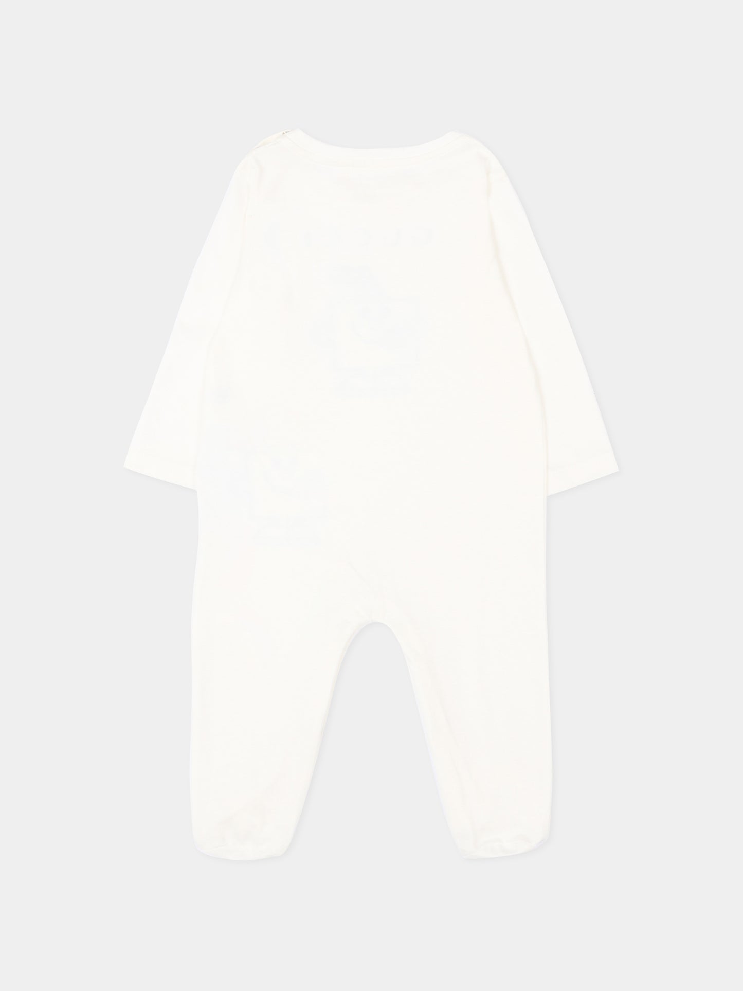 Tutina bianca per neonato con stampa party,Gucci Kids,855550 XJHPI 9214