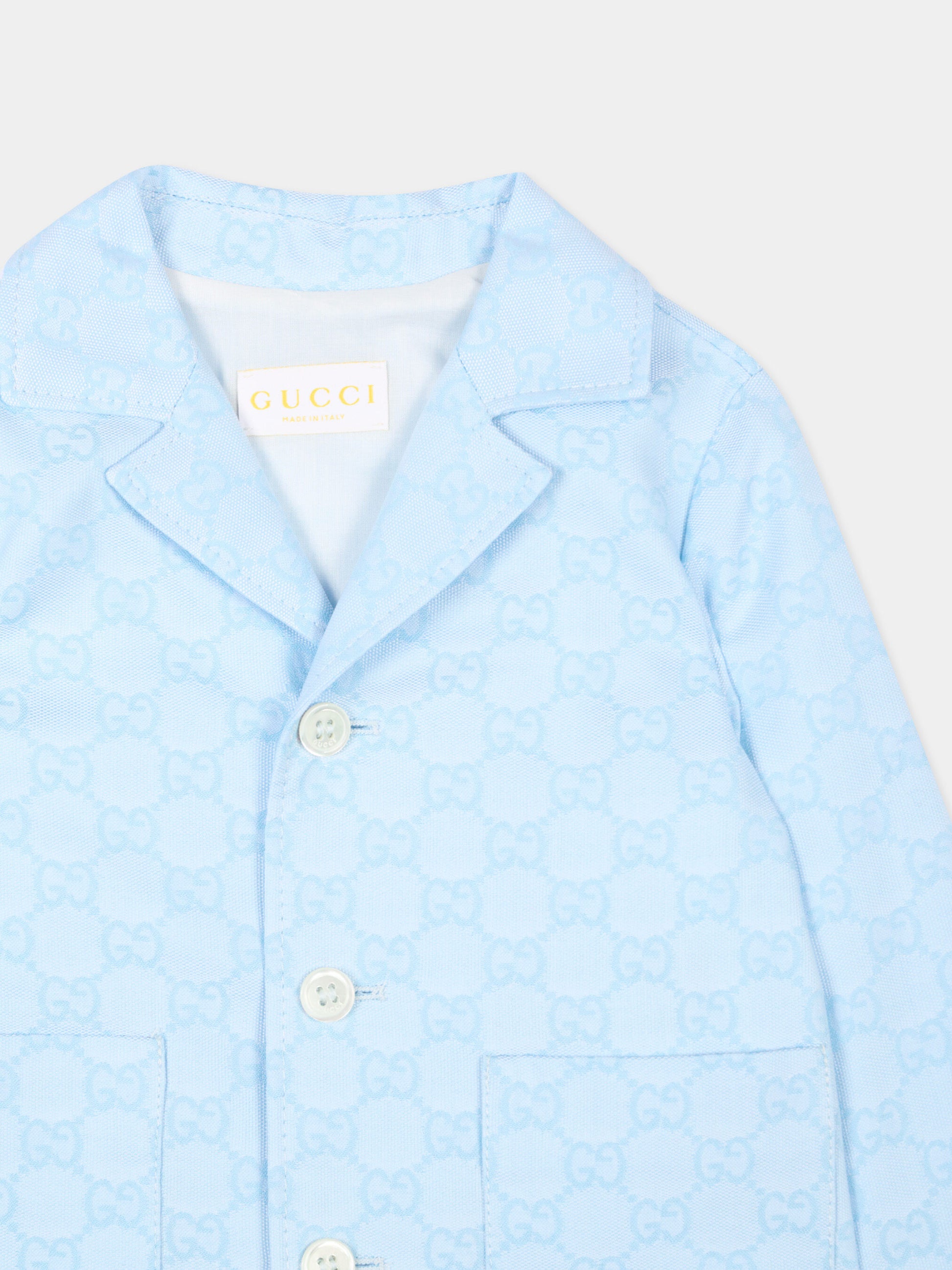 Giacca azzurra per neonato con monogram,Gucci Kids,854120 XWA7H 4773