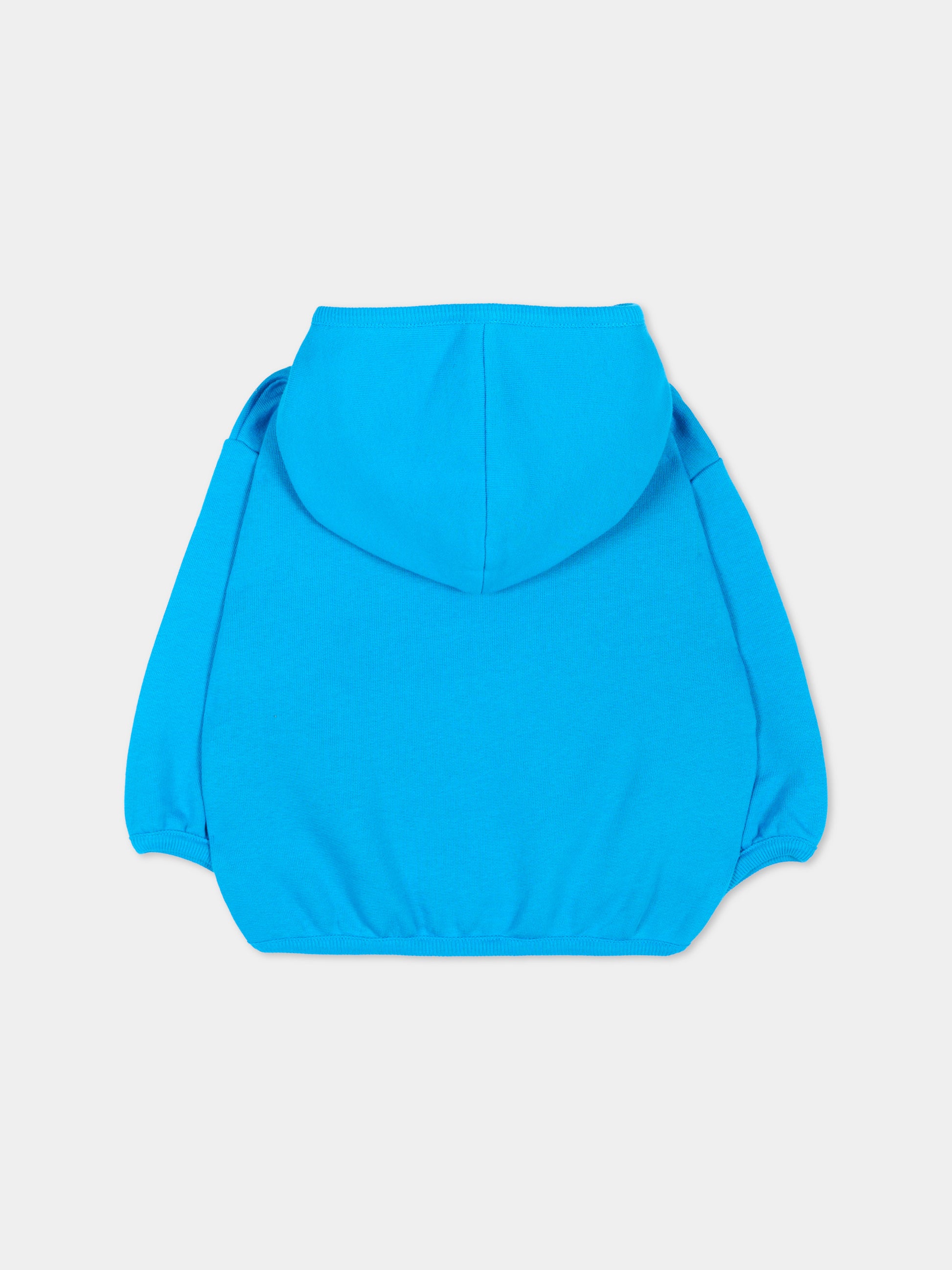 Felpa azzurra con cappuccio per neonato,Gucci Kids,791890 XJHP6 4071