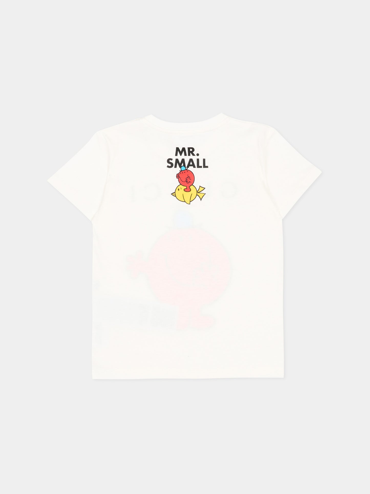 T-shirt avorio per neonati con Mr. Small,Gucci Kids,834576 XJHP1 9214