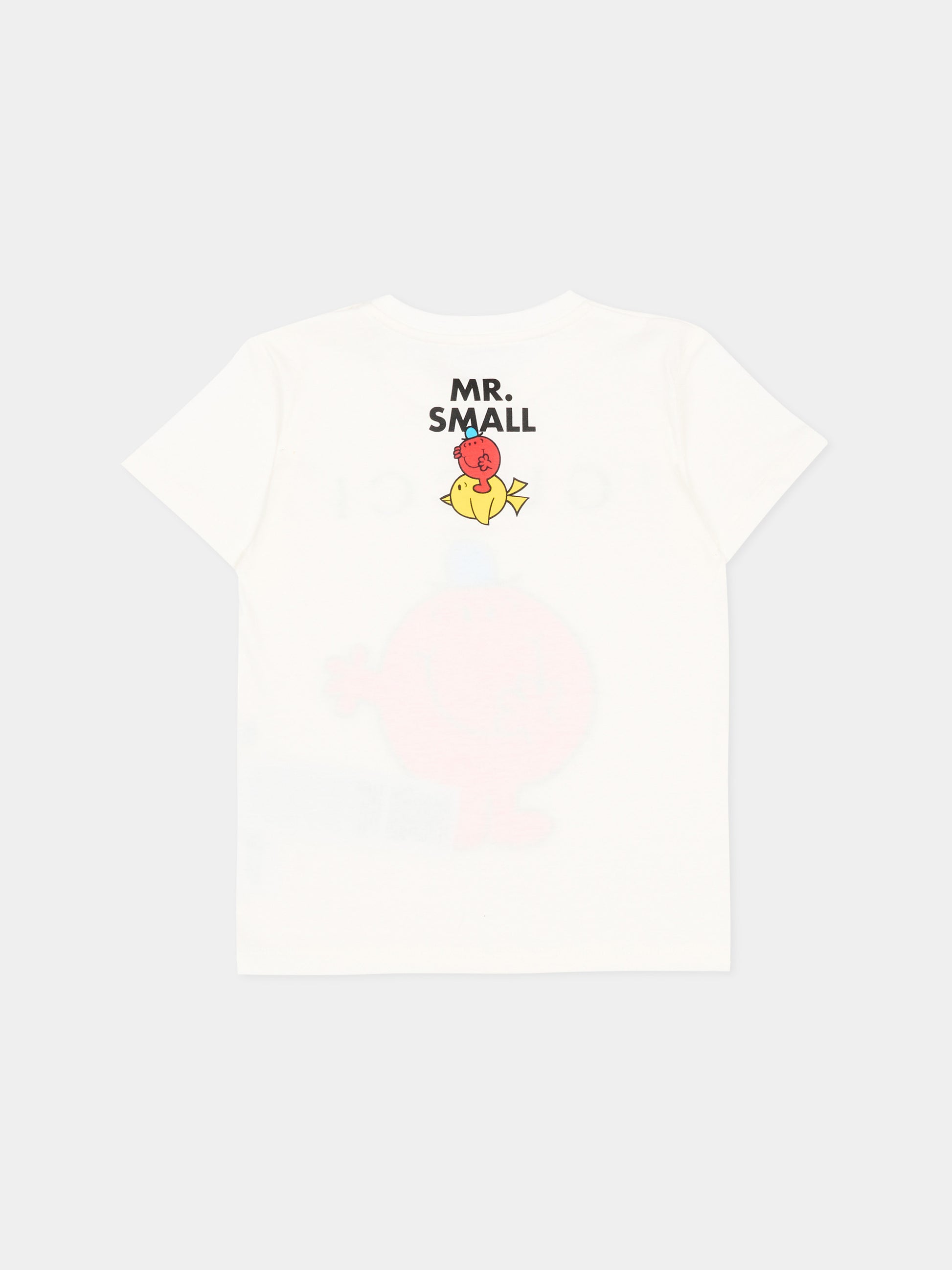T-shirt avorio per neonati con Mr. Small,Gucci Kids,834576 XJHP1 9214