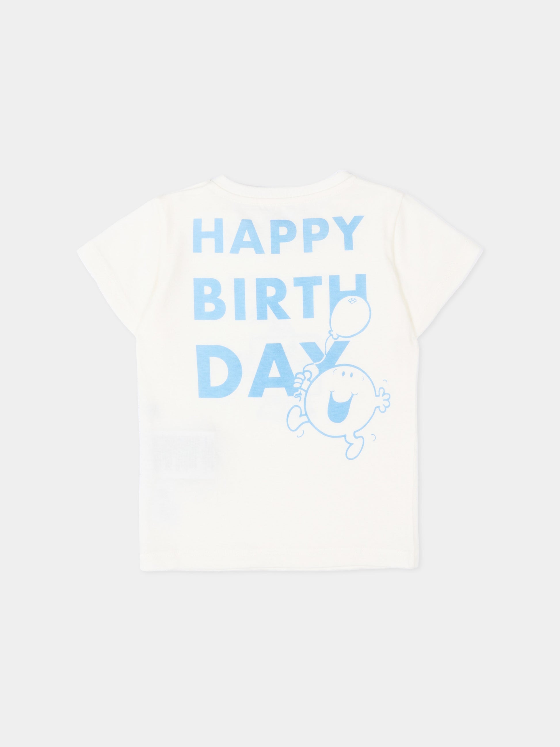 T-shirt bianca per neonati con stampa party,Gucci Kids,834576 XJHPI 9214