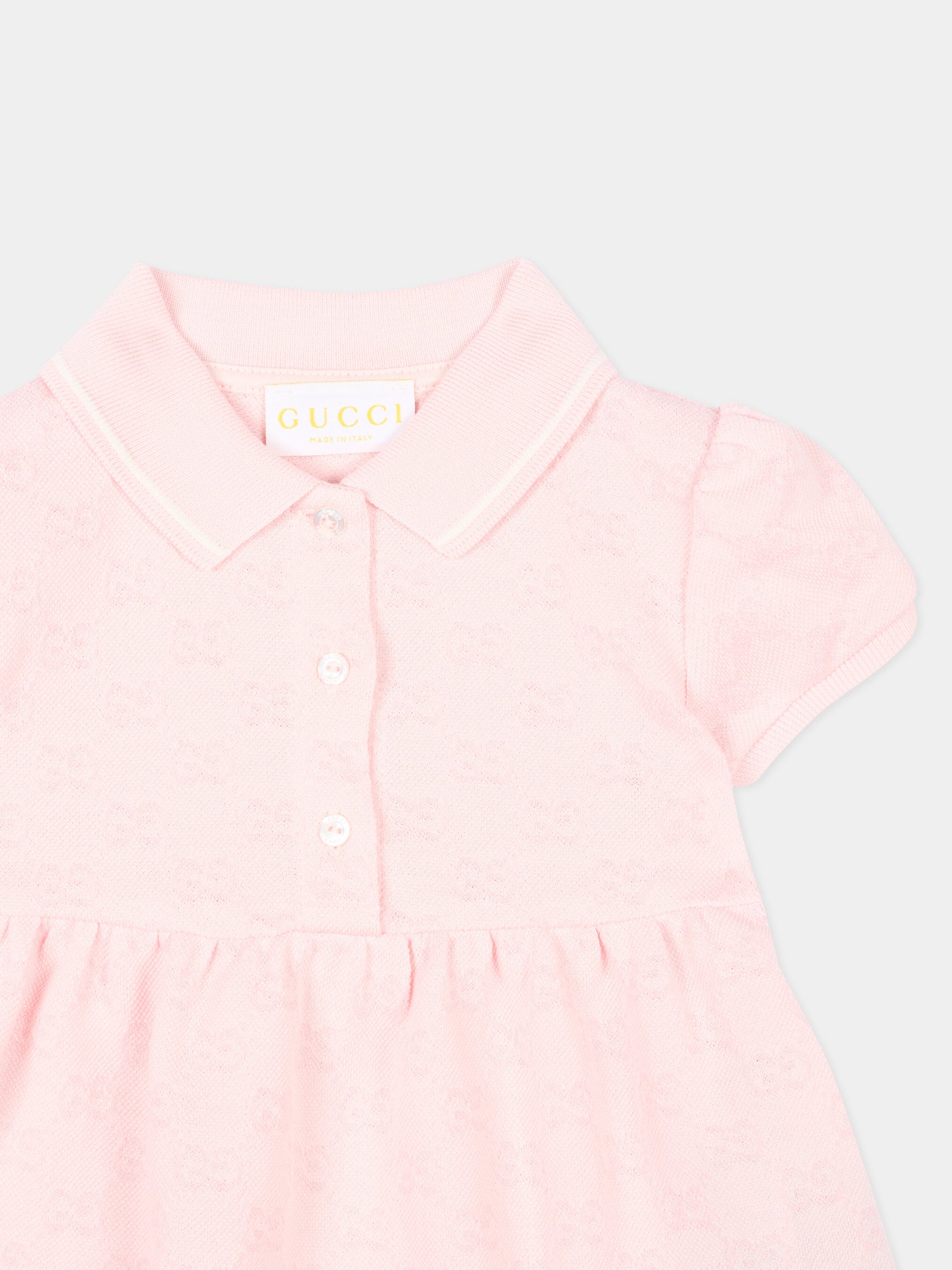 Vestito rosa per neonata con monogram GG,Gucci Kids,852824 XJHBA 5399