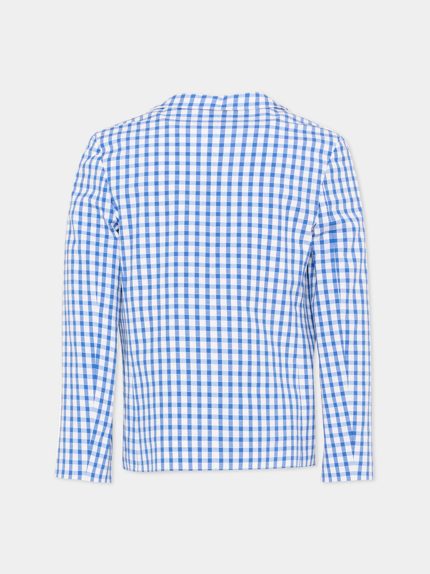 Giacca blu per bambino a quadri vichy con logo,Gucci Kids,848674 XWA75 4337