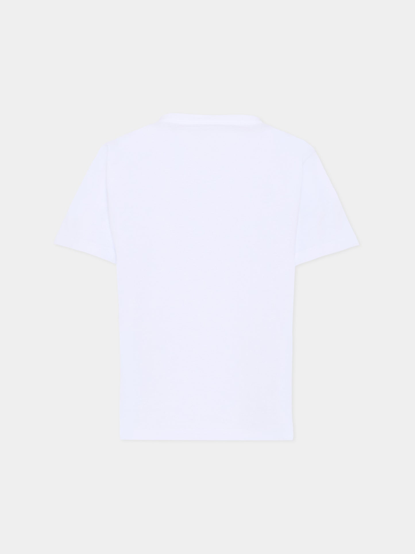 T-shirt bianca per bambini con logo e Mr Happy,Gucci Kids,575114 XJHPS 9320