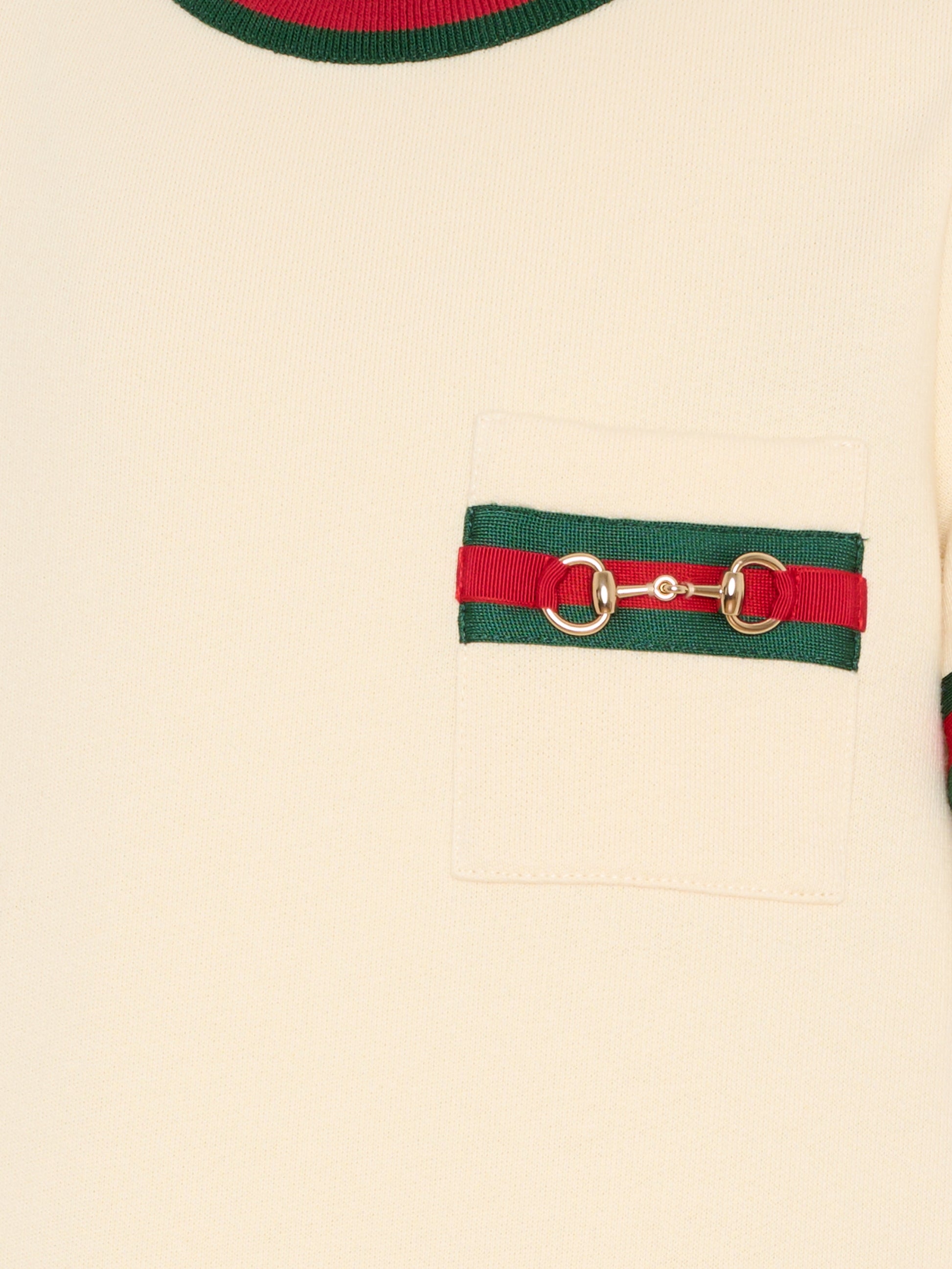 Vestito avorio per bambina con morsetto,Gucci Kids,718772 XJHR9 9908