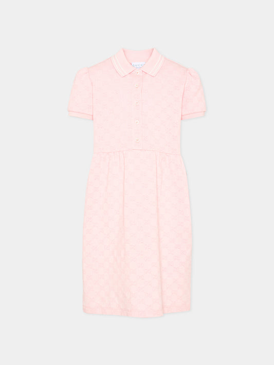 Vestito rosa per bambina con monogram,Gucci Kids,852821 XJHBA 5399