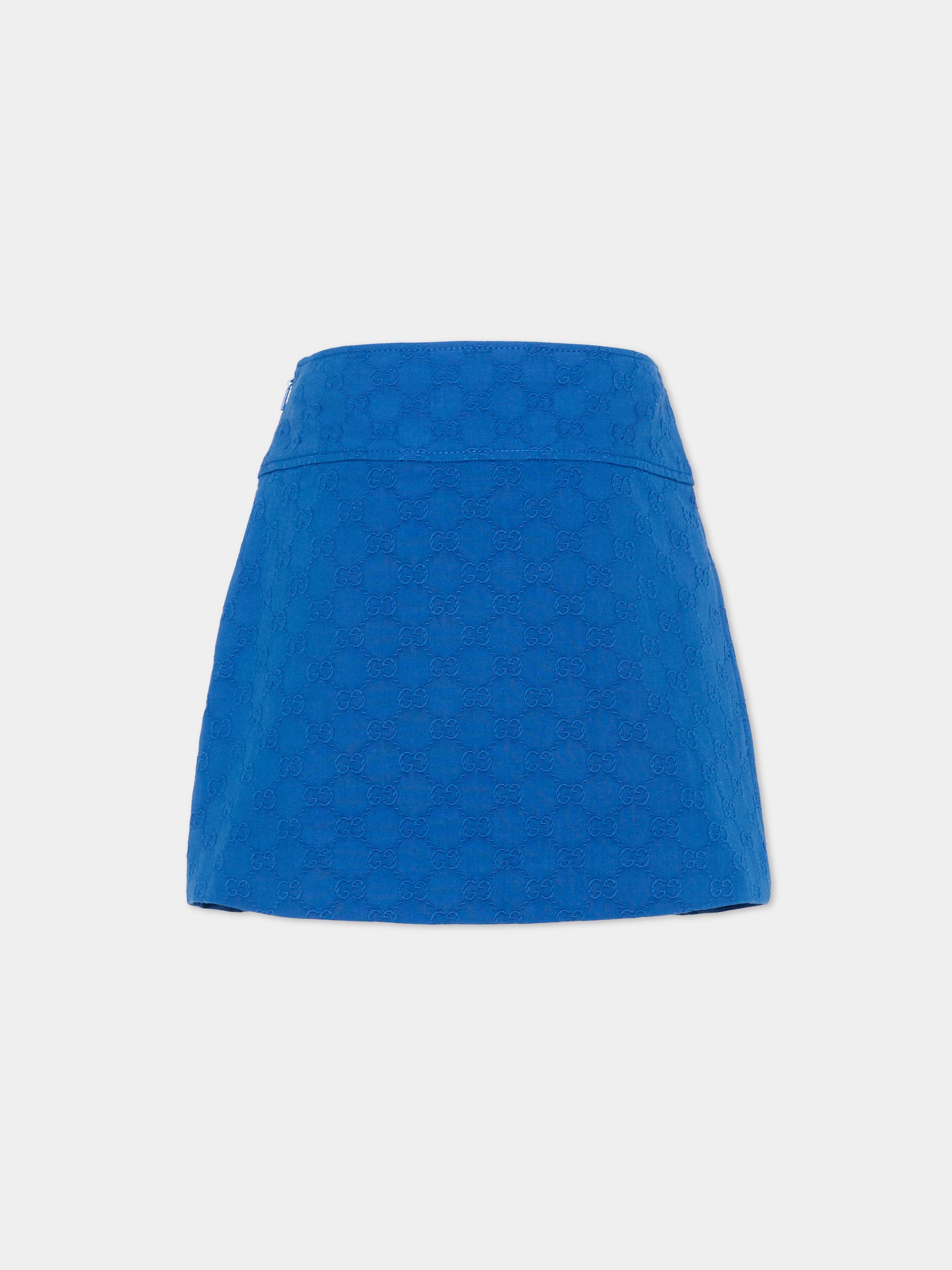 Gonna blu per bambina con monogram GG,Gucci Kids,856520 ZASYD 4282