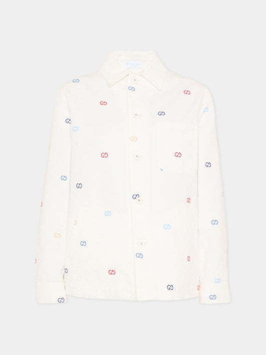 Giubbotto bianco per bambini con monogram,Gucci Kids,826640 XDDFC 9066