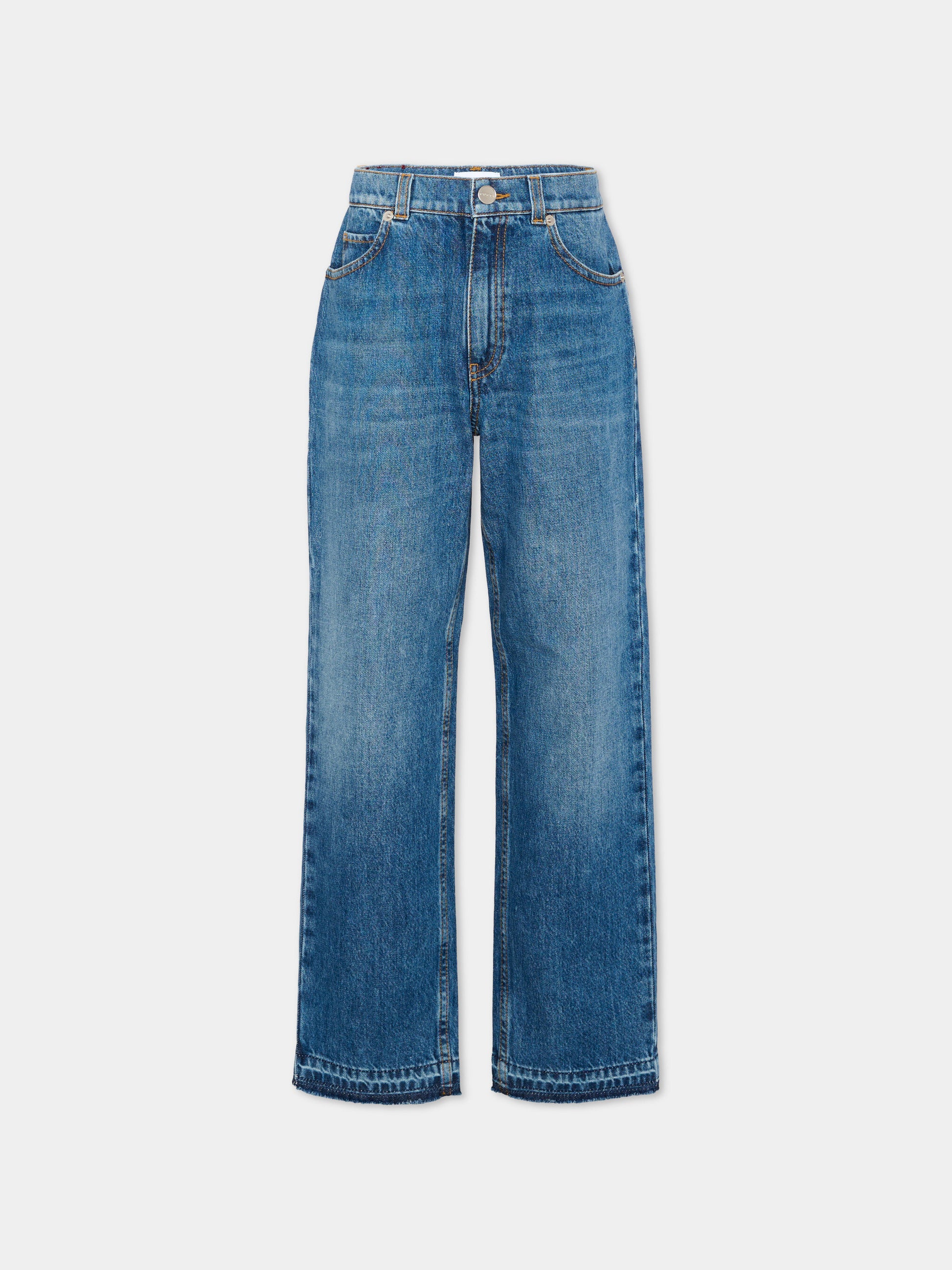 Jeans denim per bambini con patch logo,Gucci Kids,852060 XDDEW 4011