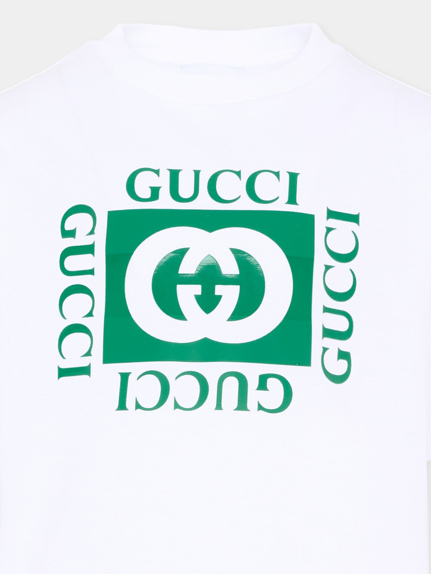 T Shirt bianca per bambini con logo,Gucci Kids,855551 XJHO7 9060