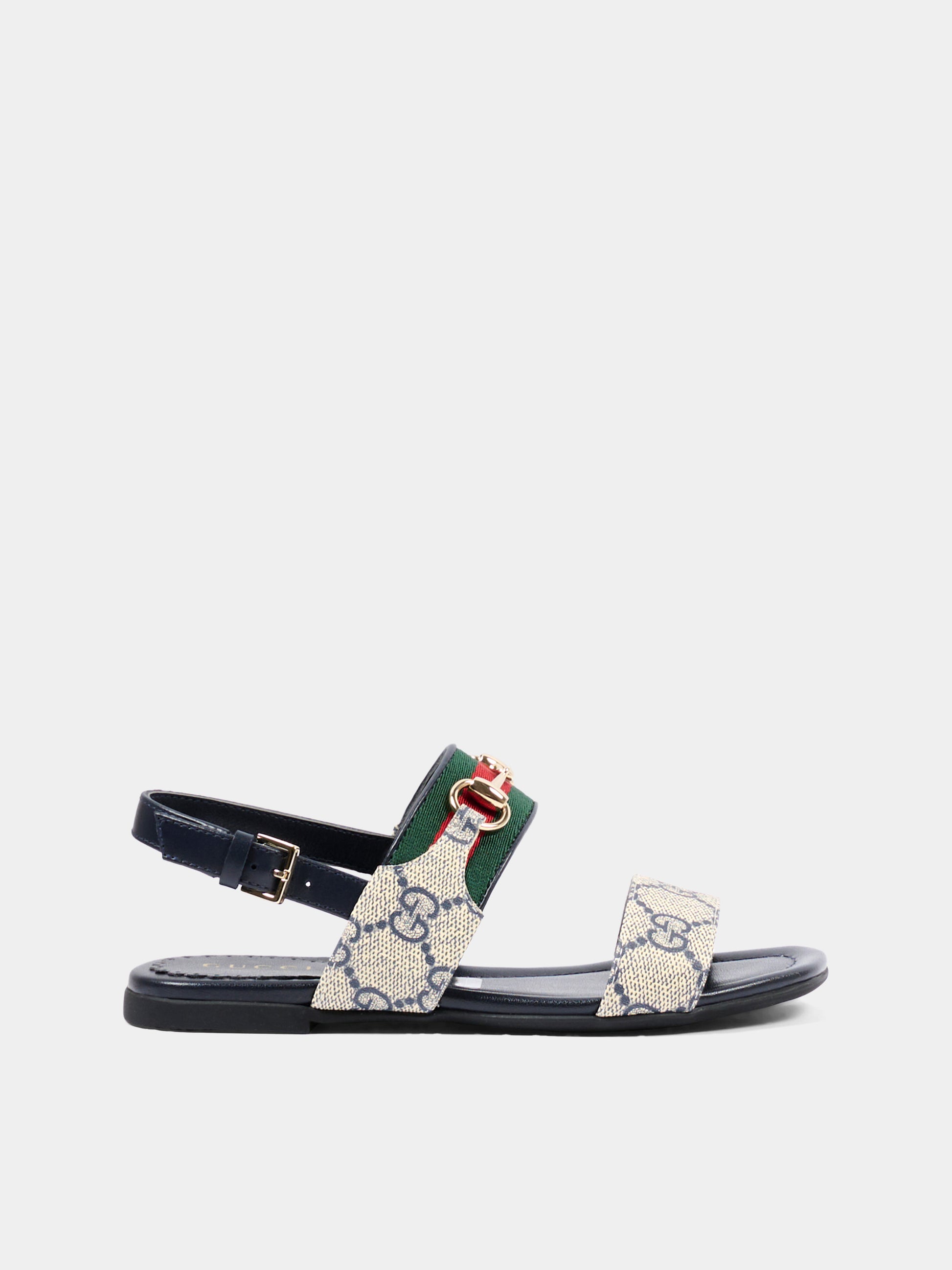 Sandalo blu per bambina con GG Supreme,Gucci Kids,857719 FAFM7 4061