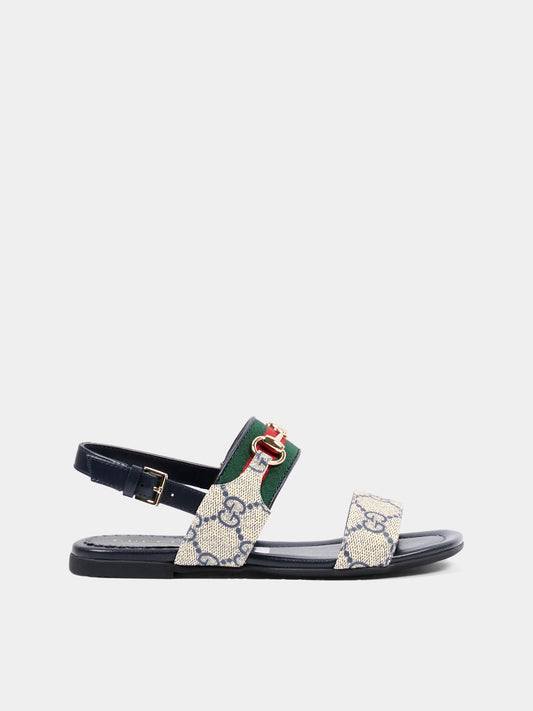 Sandalo blu per bambina con GG Supreme,Gucci Kids,857719 FAFM7 4061