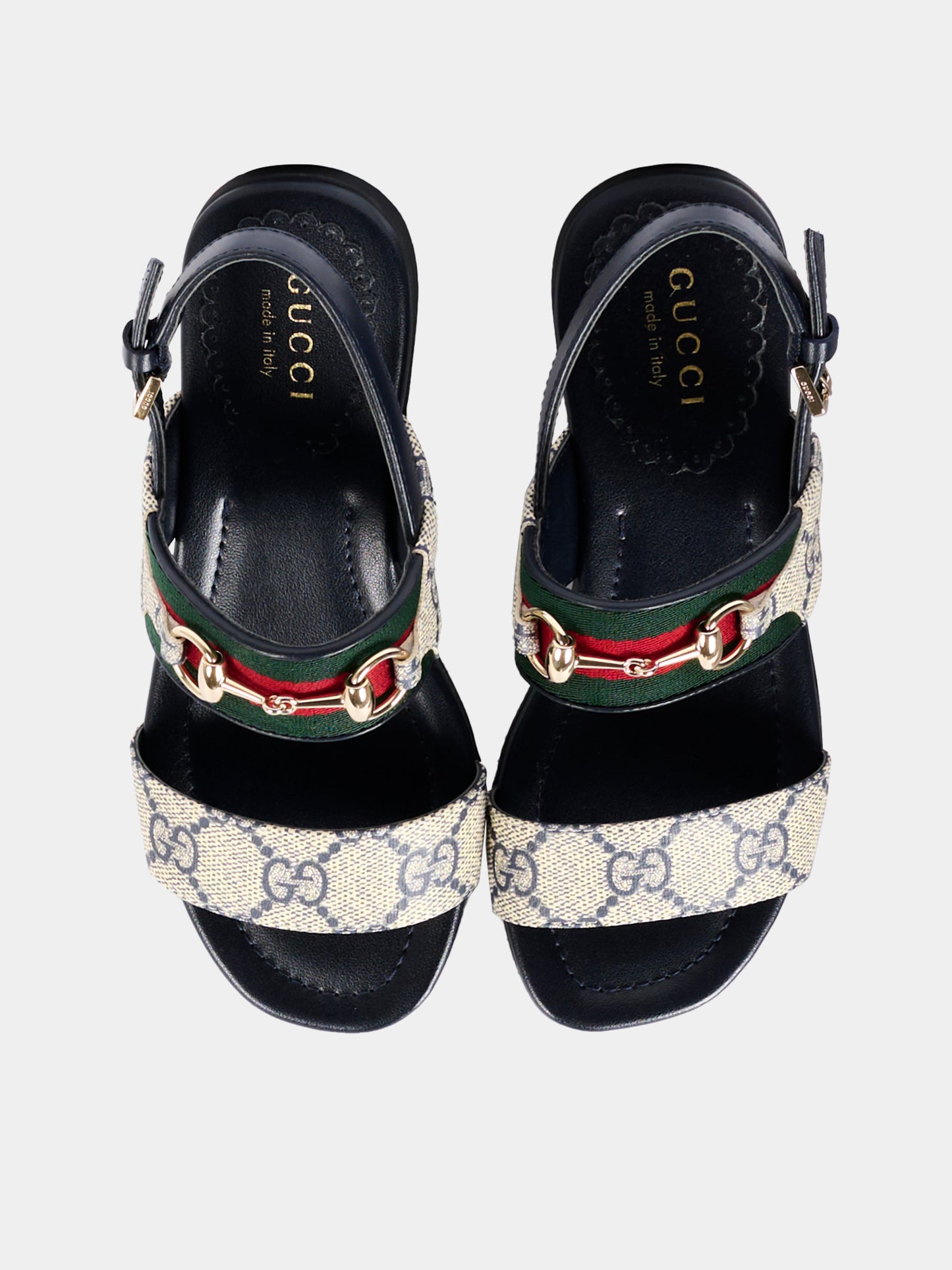 Sandalo blu per bambina con GG Supreme,Gucci Kids,857719 FAFM7 4061