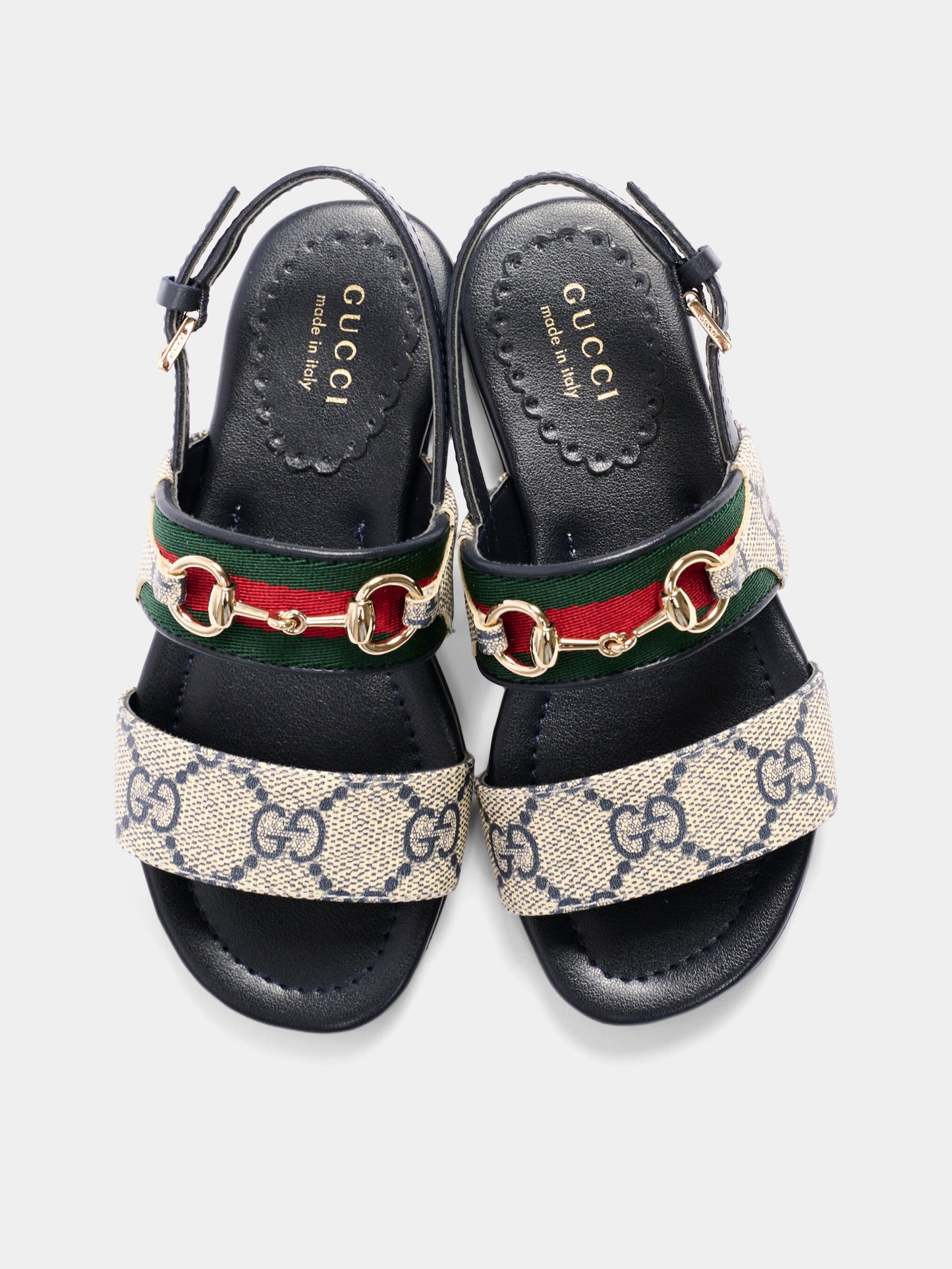 Sandali beige per bambina con Web,Gucci Kids,862409 FAFM7 4061