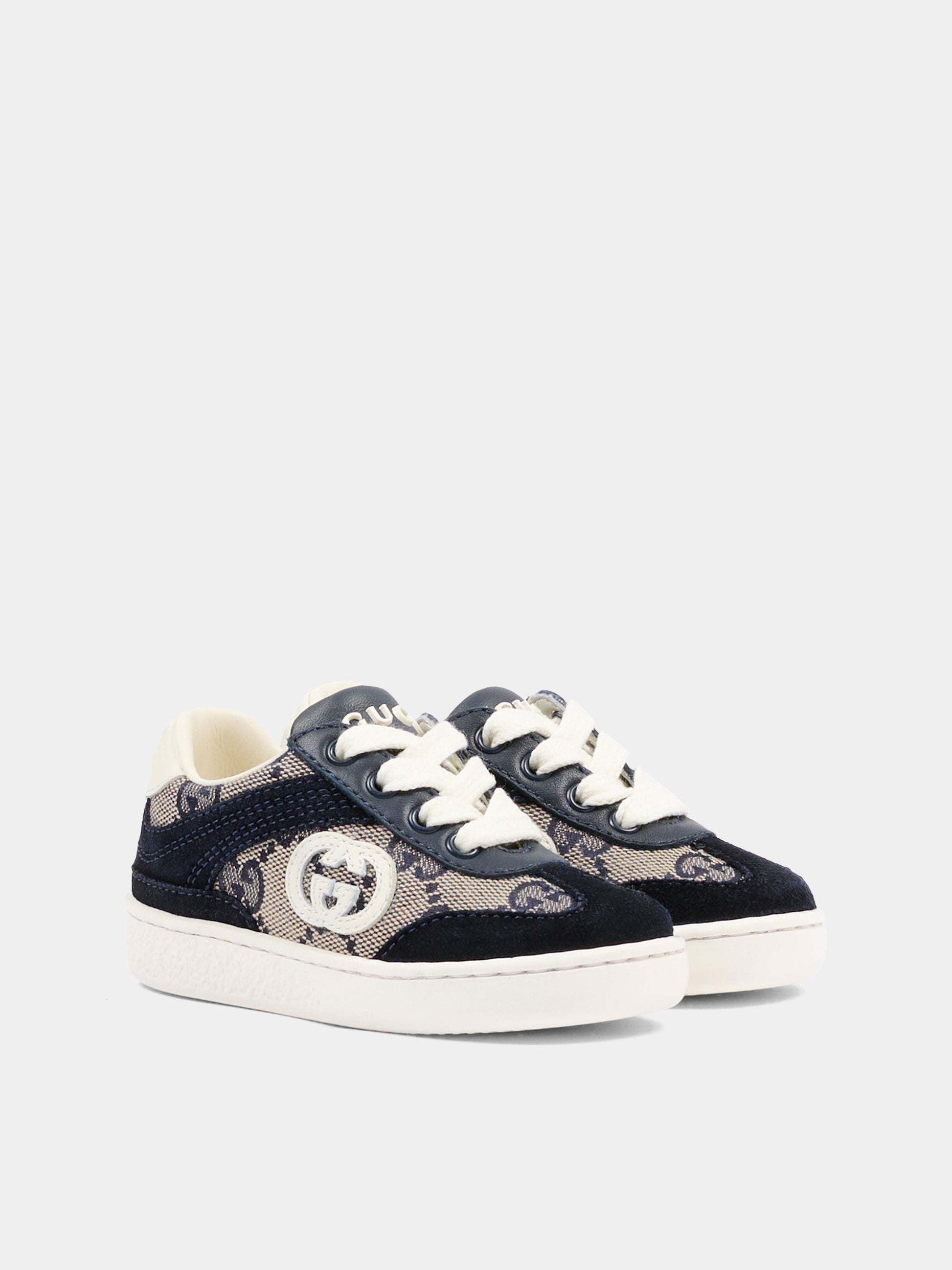 Sneakers G74 blu per neonati e bambini con GG,Gucci Kids,812673 AAE2T 4056