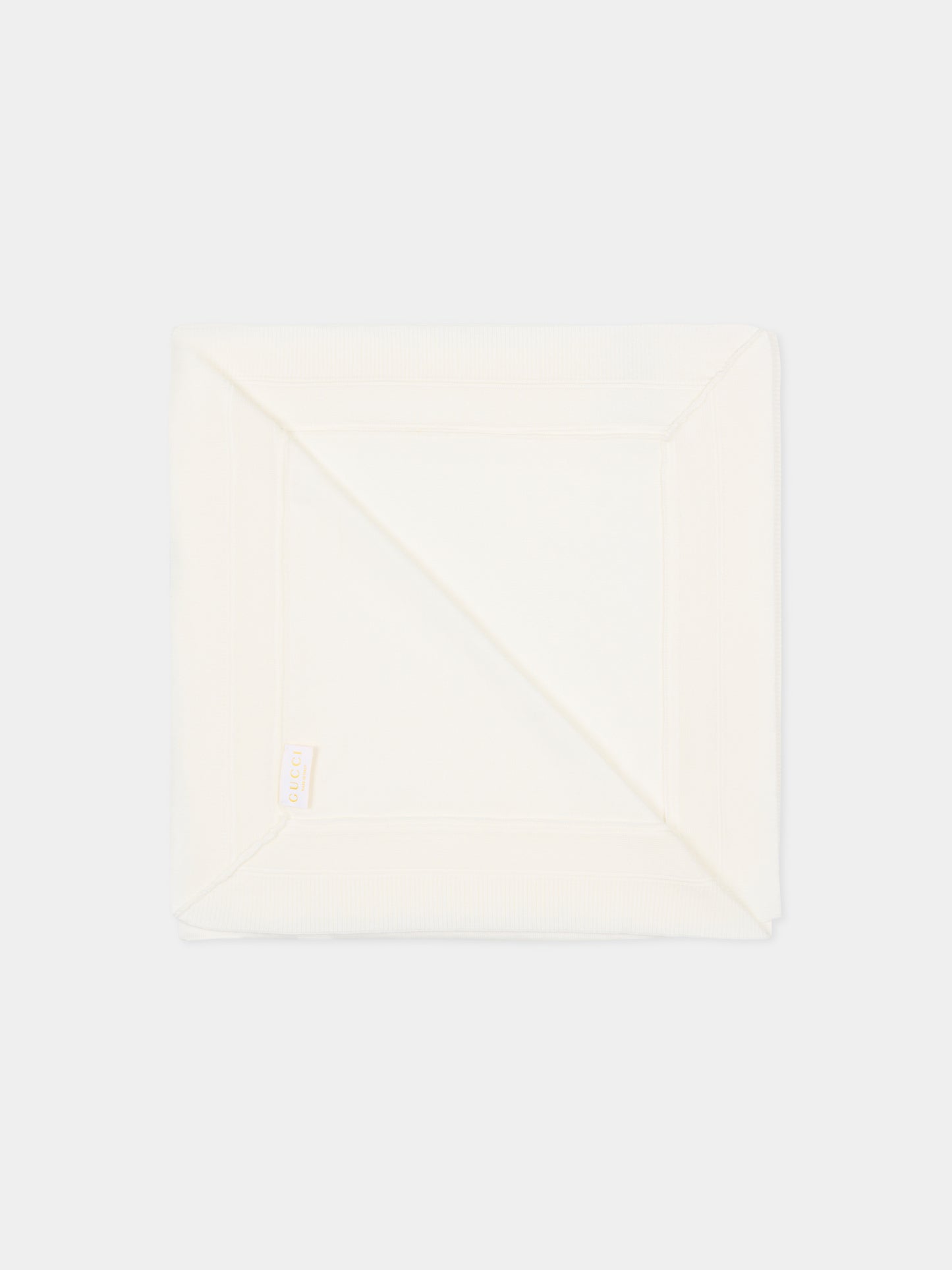 Coperta avorio per neonati con GG,Gucci Kids,854305 3K111 9100