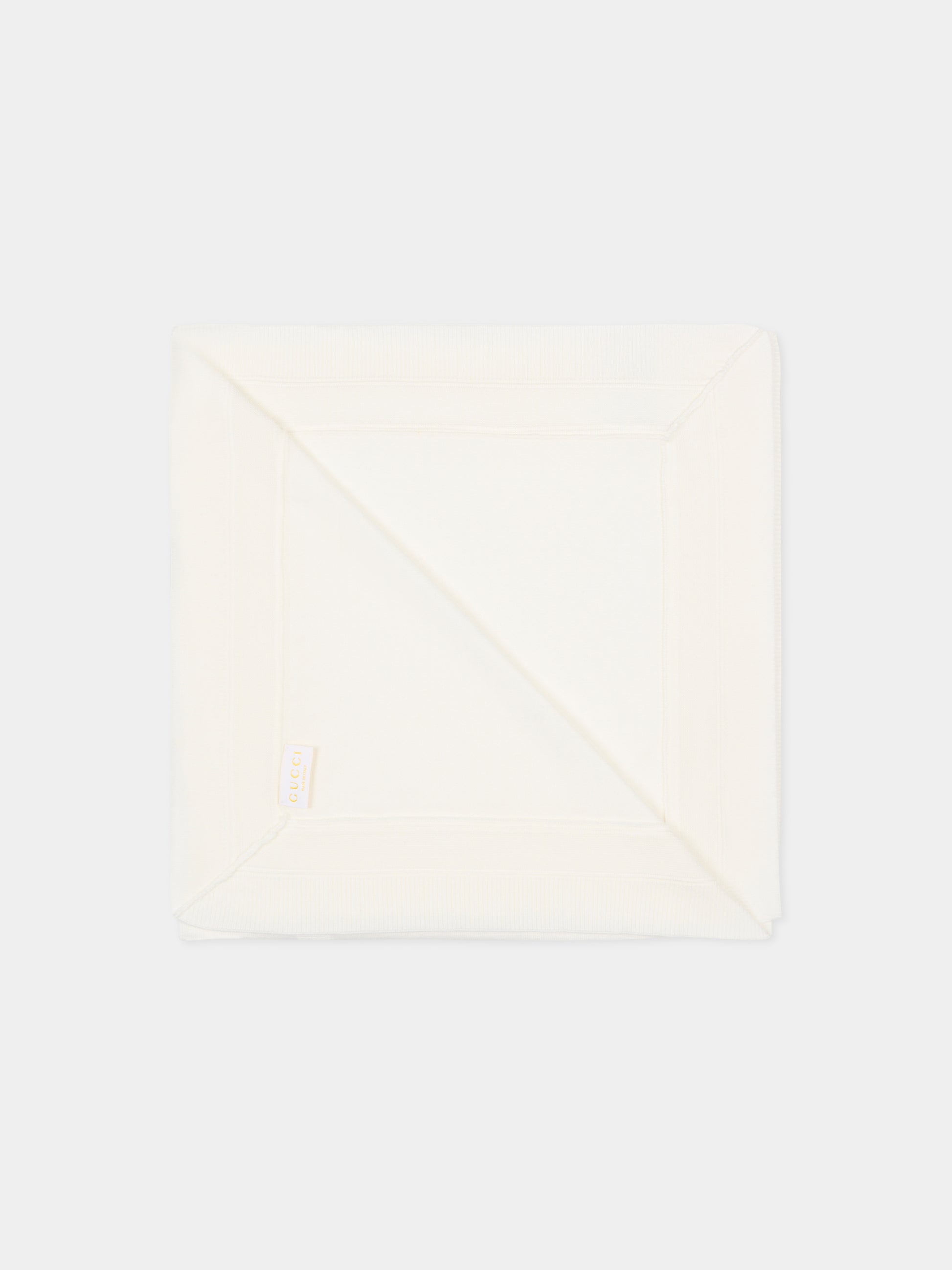 Coperta avorio per neonati con GG,Gucci Kids,854305 3K111 9100