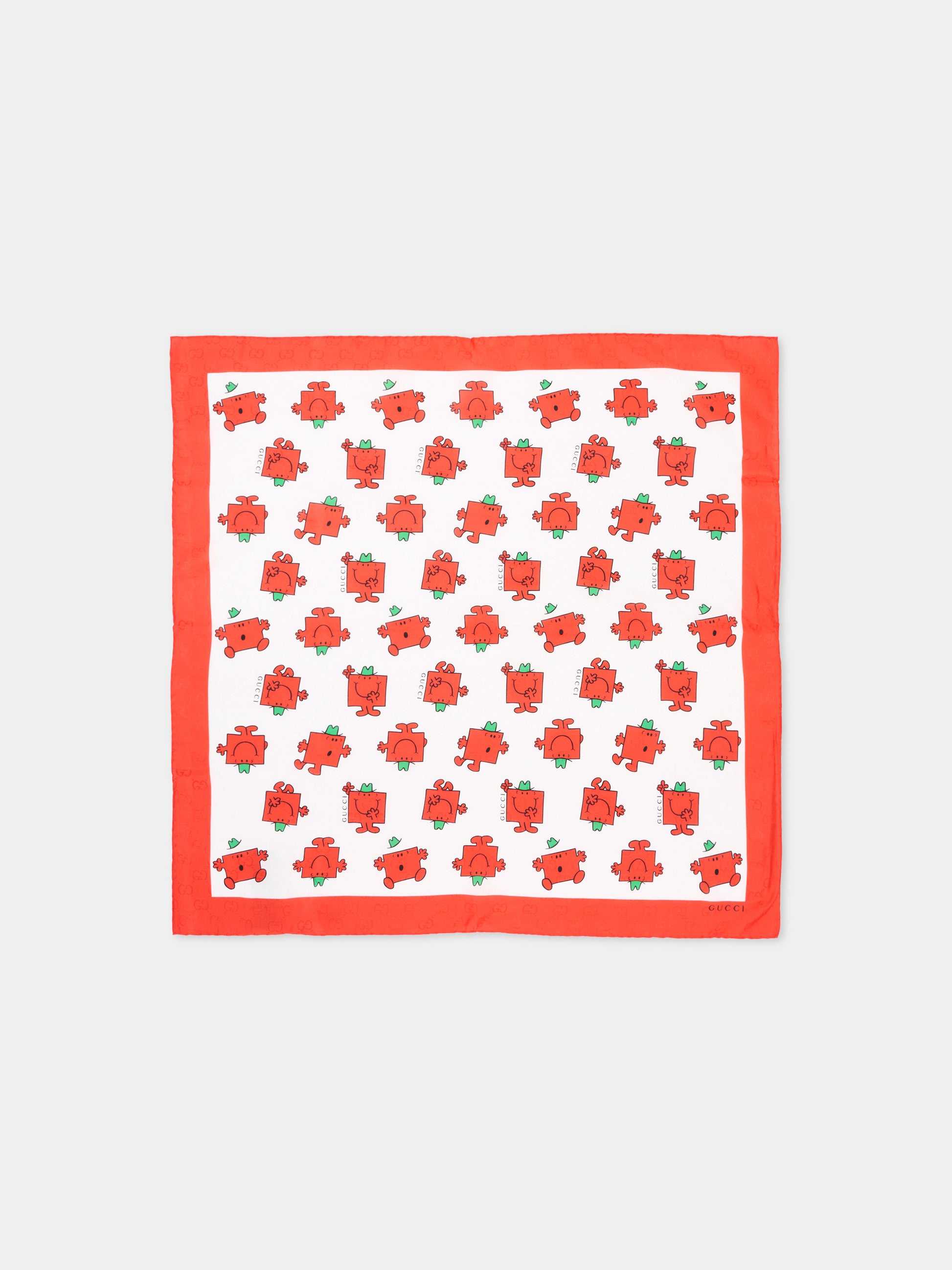 Foulard multicolor per bambina con Mr. Strong,Gucci Kids,859111 4K025 9074
