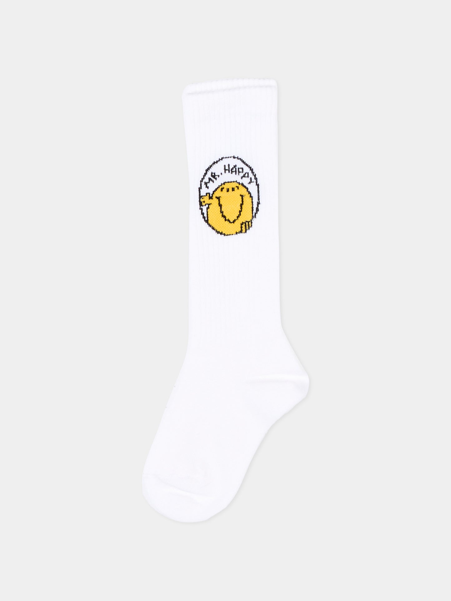 Calza bianche per bambini con Mr. Happy,Gucci Kids,855163 4KAC6 9000