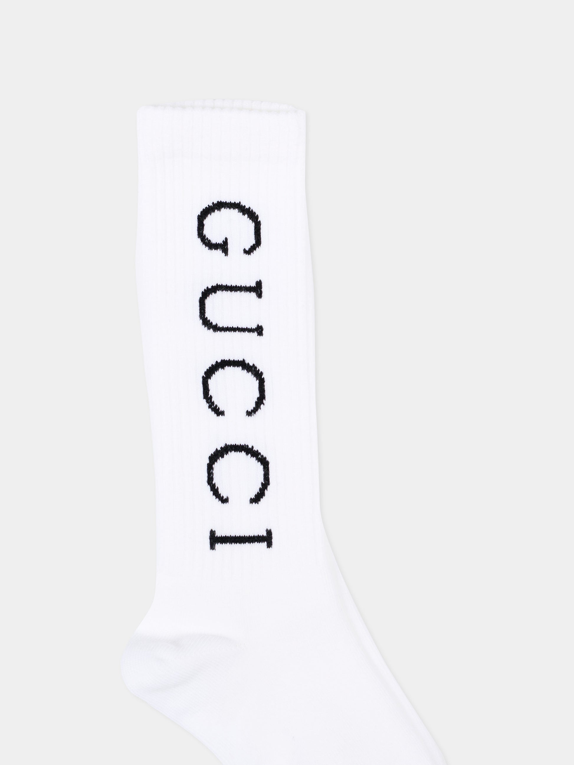 Calza bianche per bambini con Mr. Happy,Gucci Kids,855163 4KAC6 9000