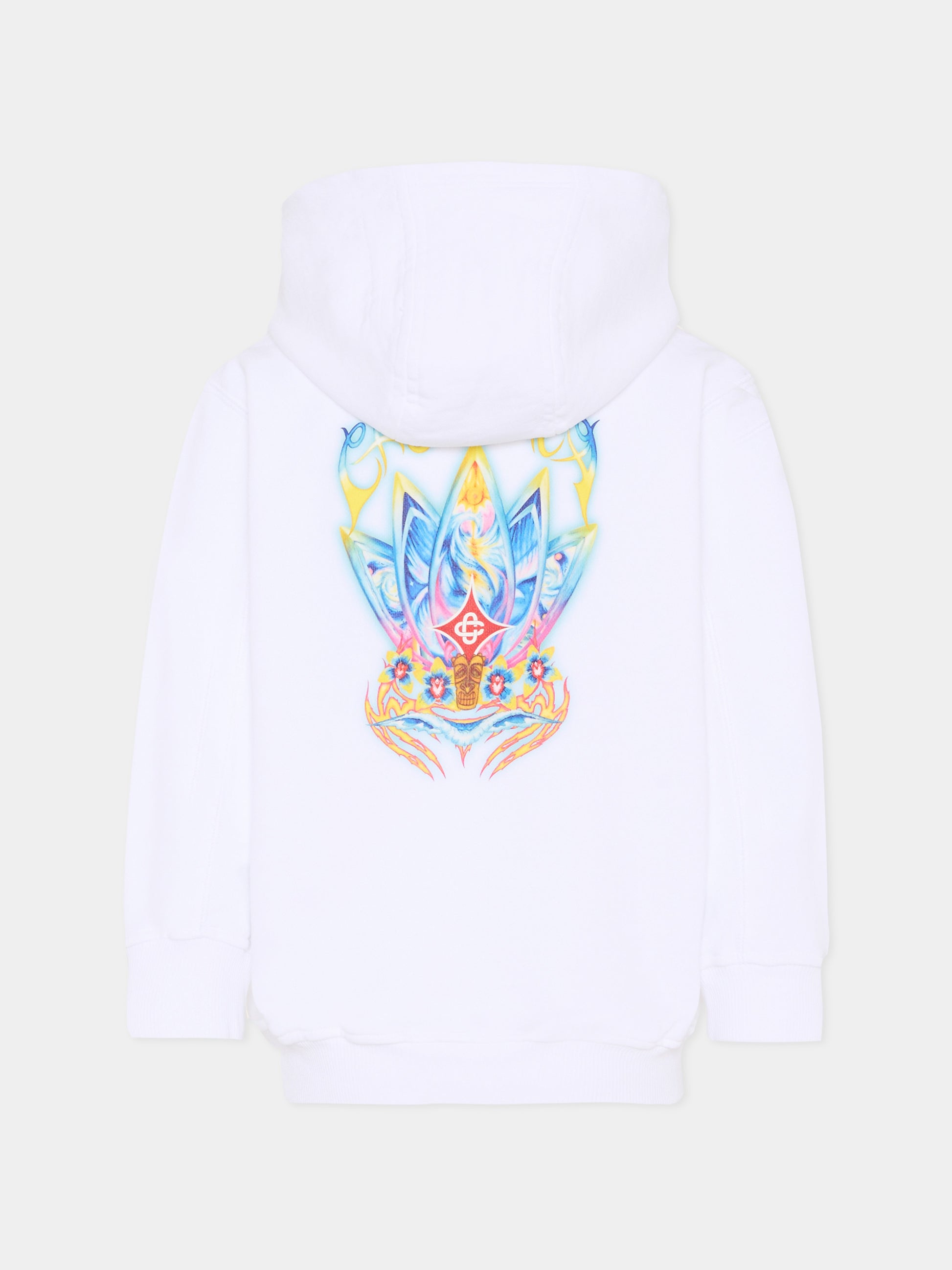 Felpa bianca per bambini con fiore di loto,Casablanca,KSP26 JTP 372 01 EX BC