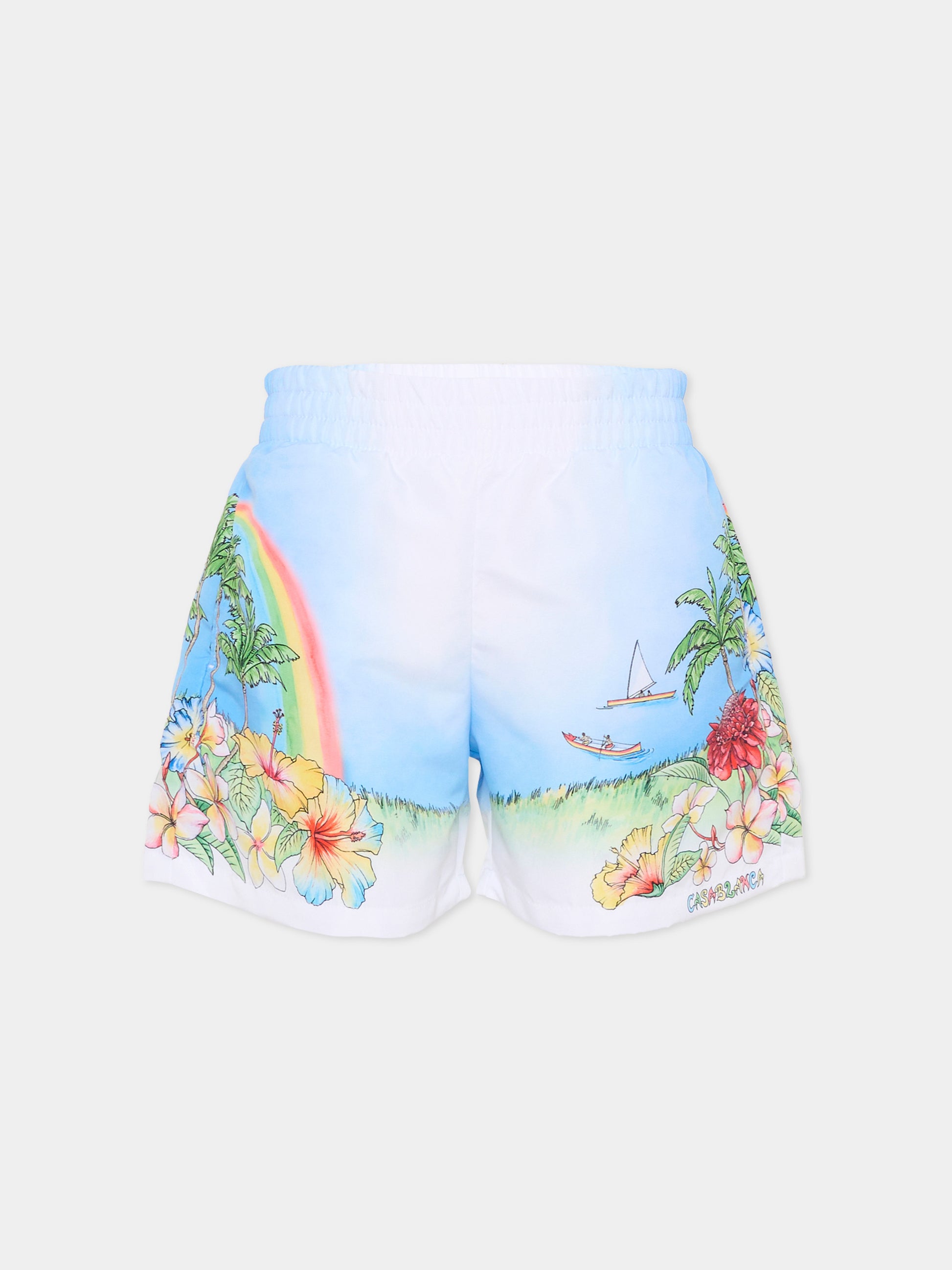 Boxer mare multicolor per bambino con stampa Aloha,Casablanca,KSP26 TR 063 02 EX BC