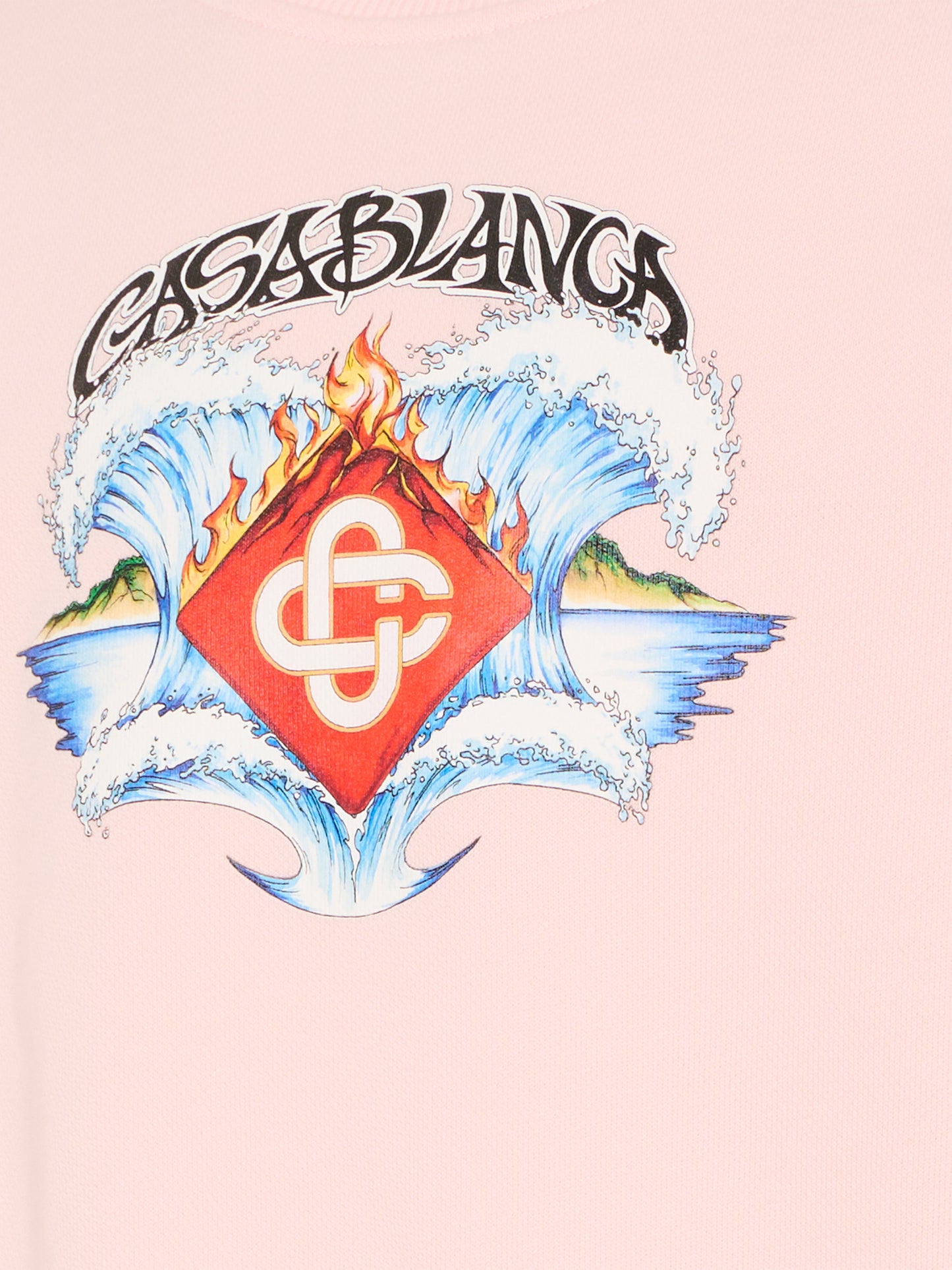 Felpa rosa per bambina con stampa onde,Casablanca,KSP26 JTP 371 01 EX BC