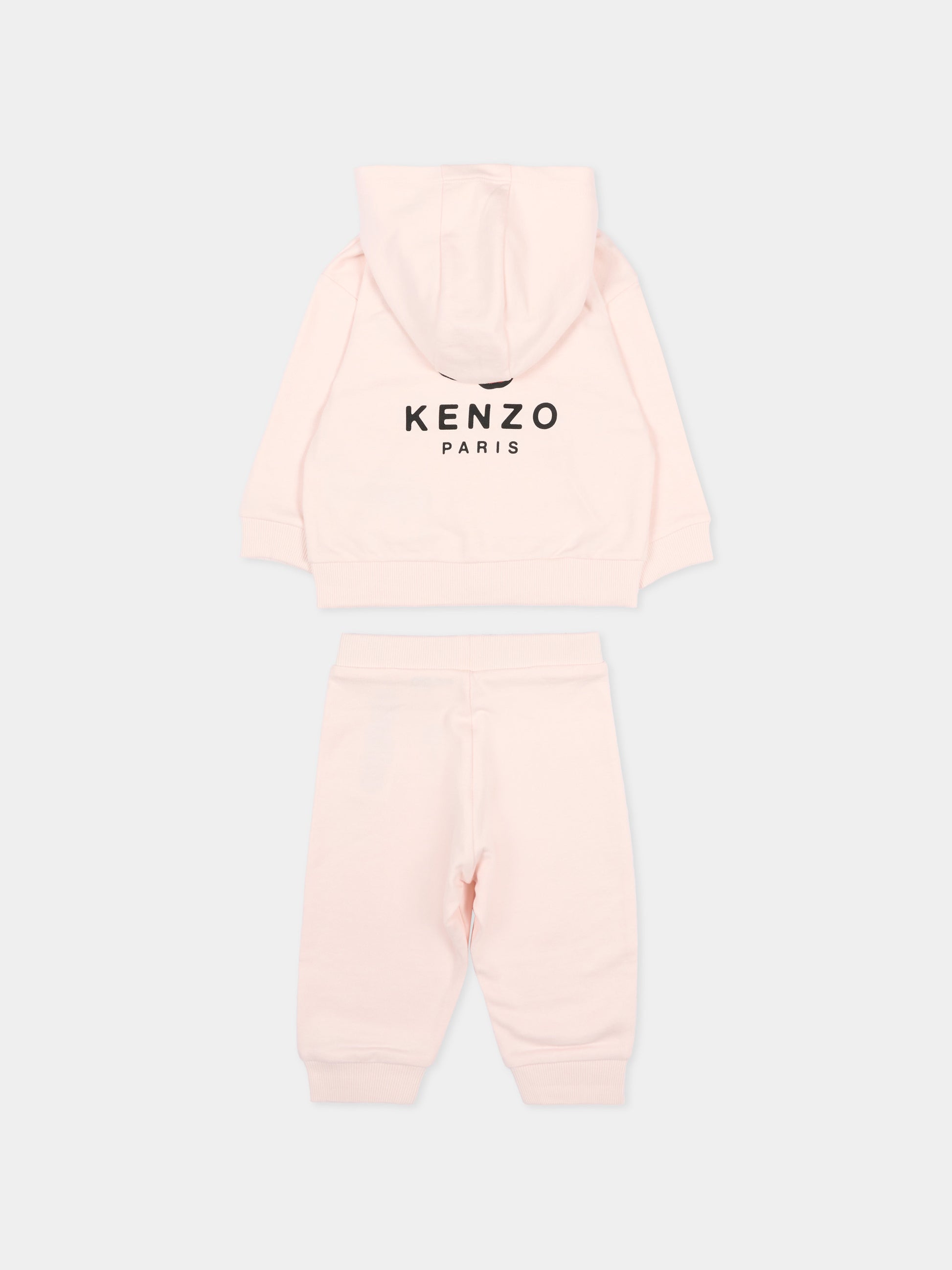 Completo sportivo rosa per neonata con boke flower,Kenzo Kids,K61613 43B