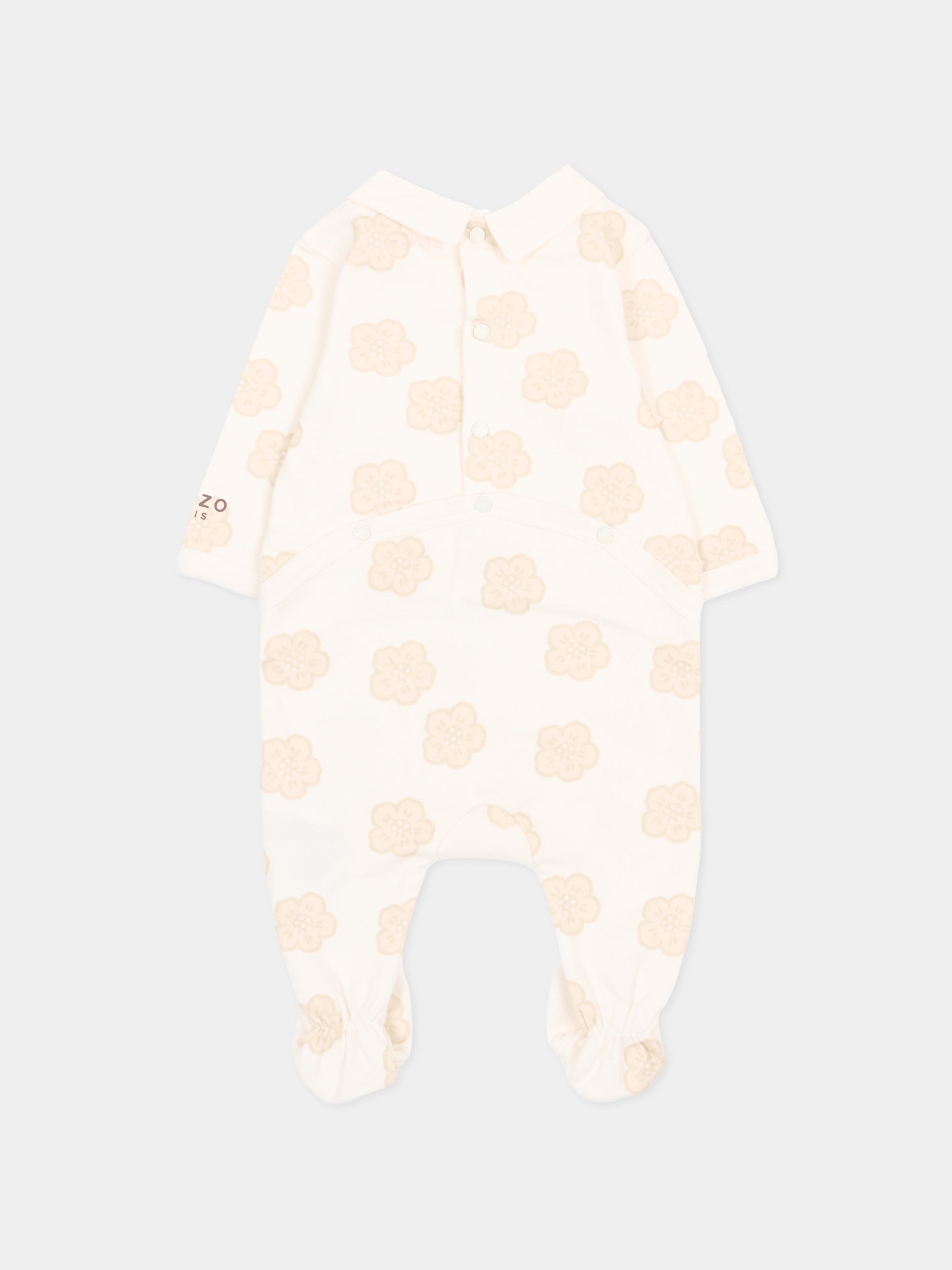 Set tutina bianco per neonati con fiori boke,Kenzo Kids,K61615 117