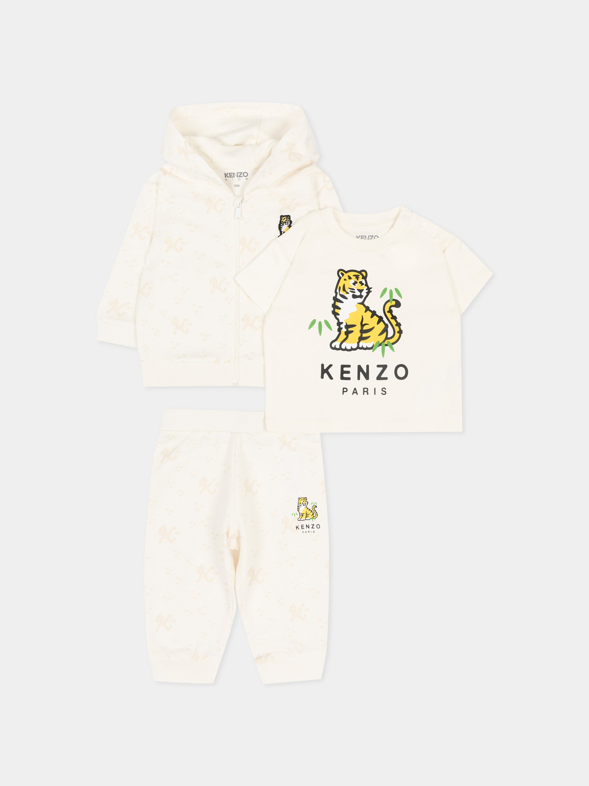Completo sportivo avorio con logo Tiger,Kenzo Kids,K61617 117