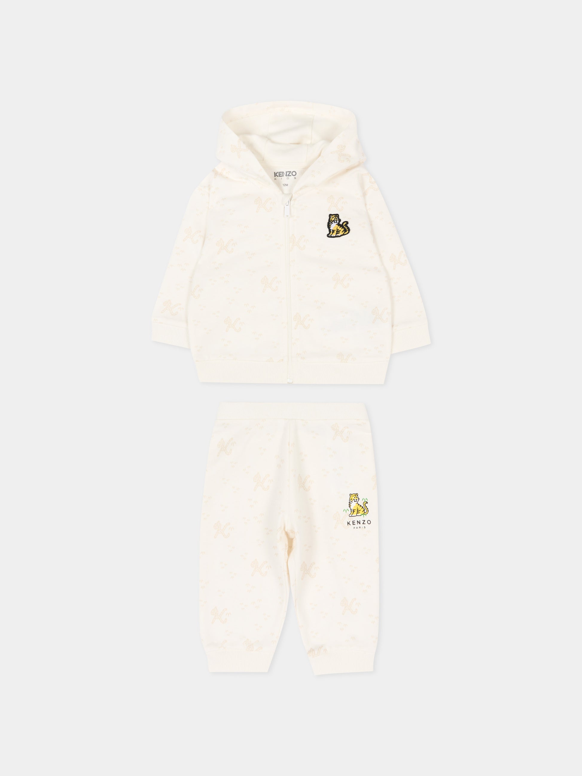 Completo sportivo avorio con logo Tiger,Kenzo Kids,K61617 117