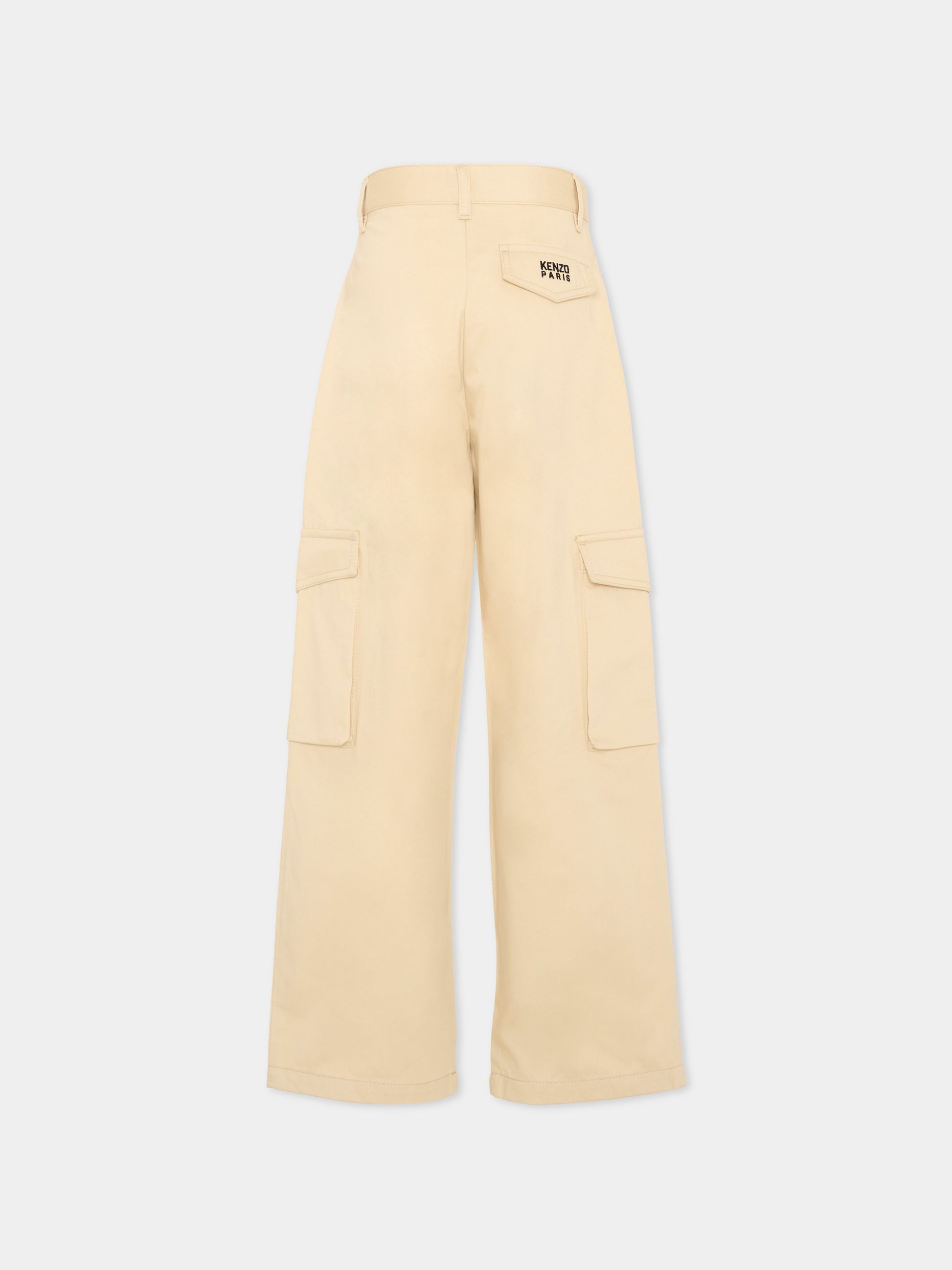 Pantalone beige per bambini con tasche cargo,Kenzo Kids,K61630 255