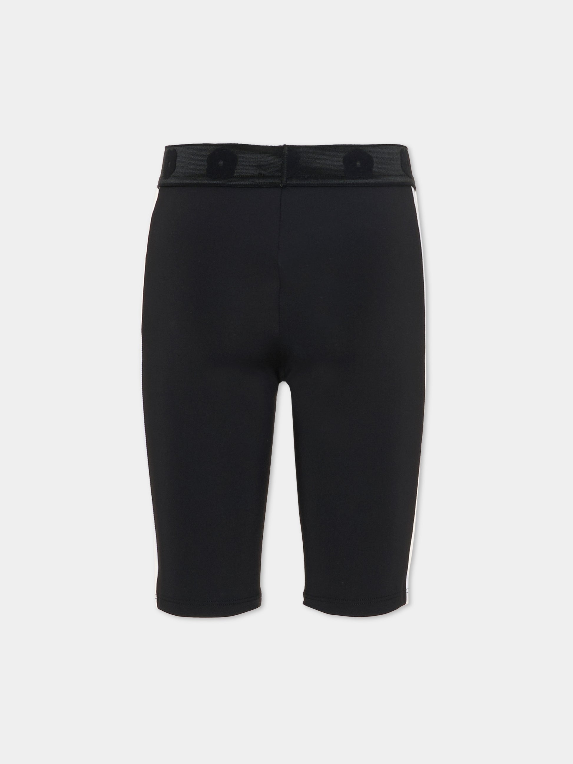 Shorts neri per bambina con papavero,Kenzo Kids,K61640 09B