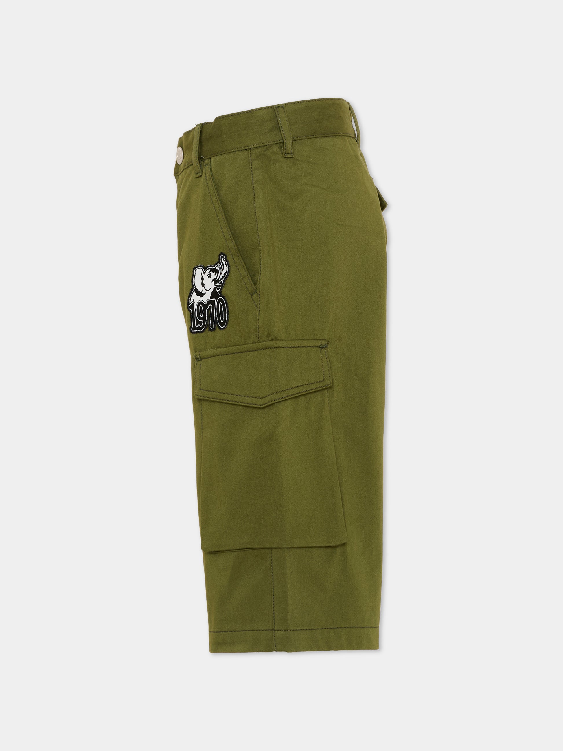 Shorts verde per bambino con elefante,Kenzo Kids,K61644 64B