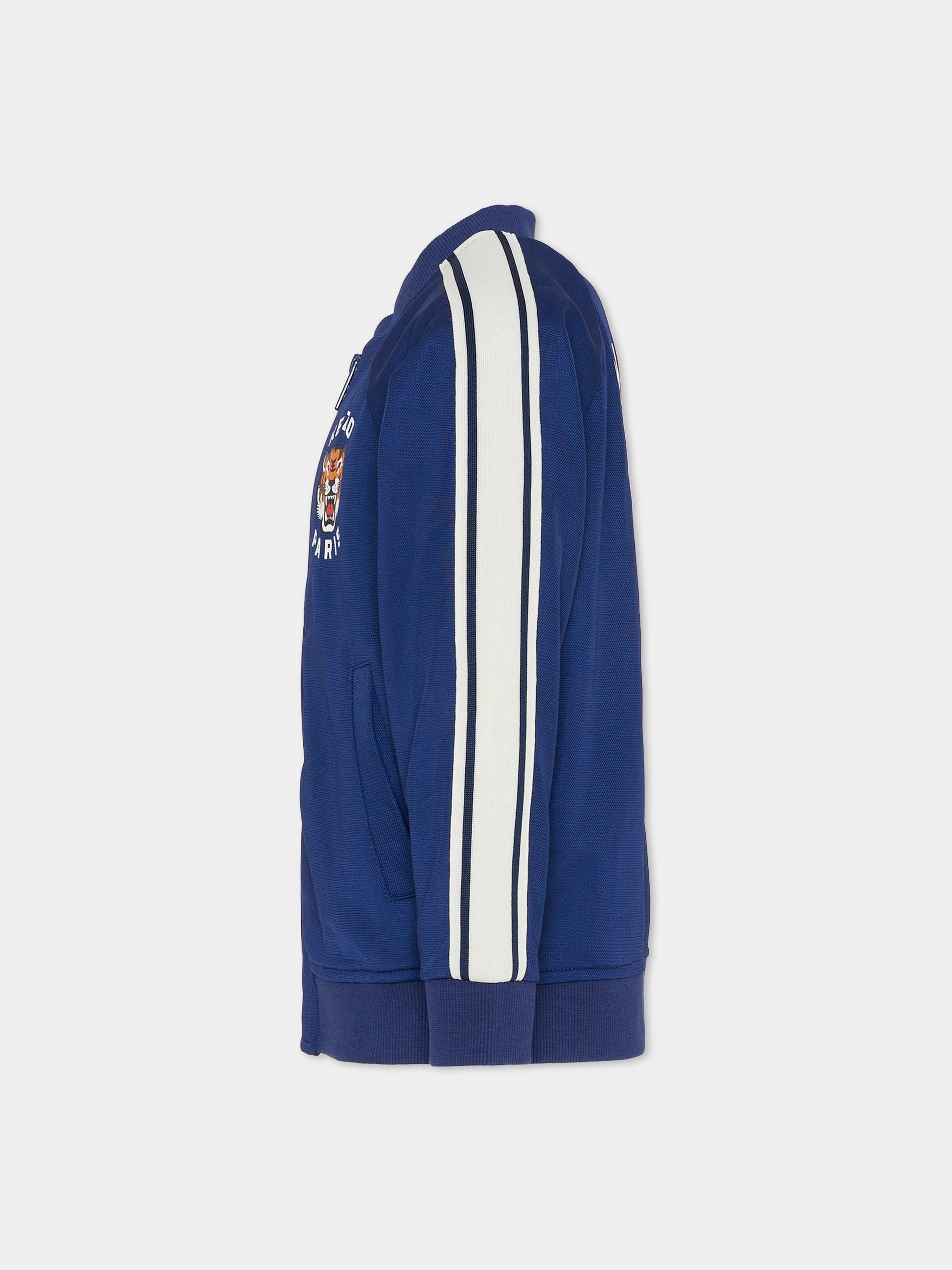 Felpa blu per bambini con Lucky Tiger,Kenzo Kids,K61687 84N