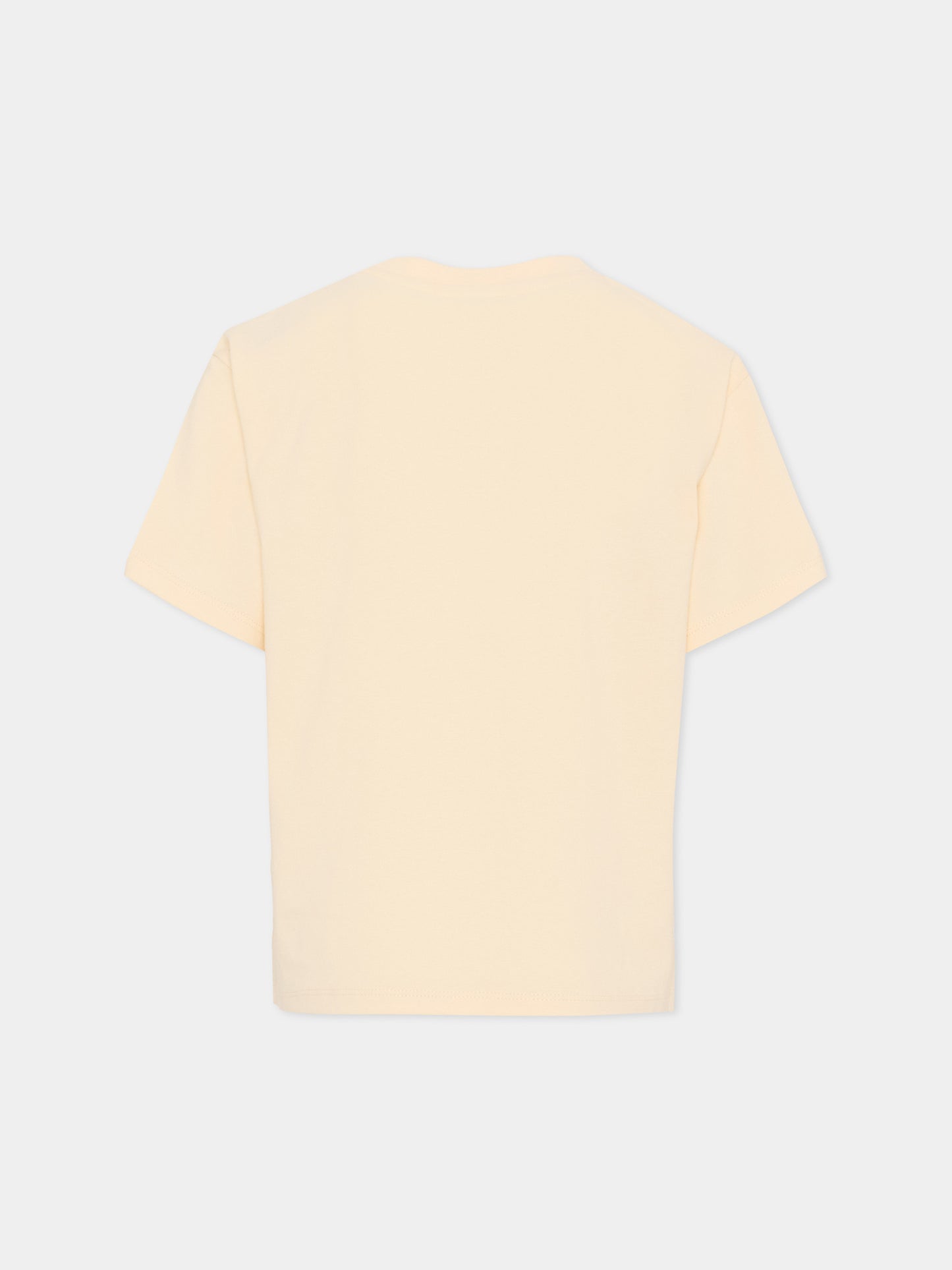 T-shirt beige per bambina con papavero,Kenzo Kids,K61698 208